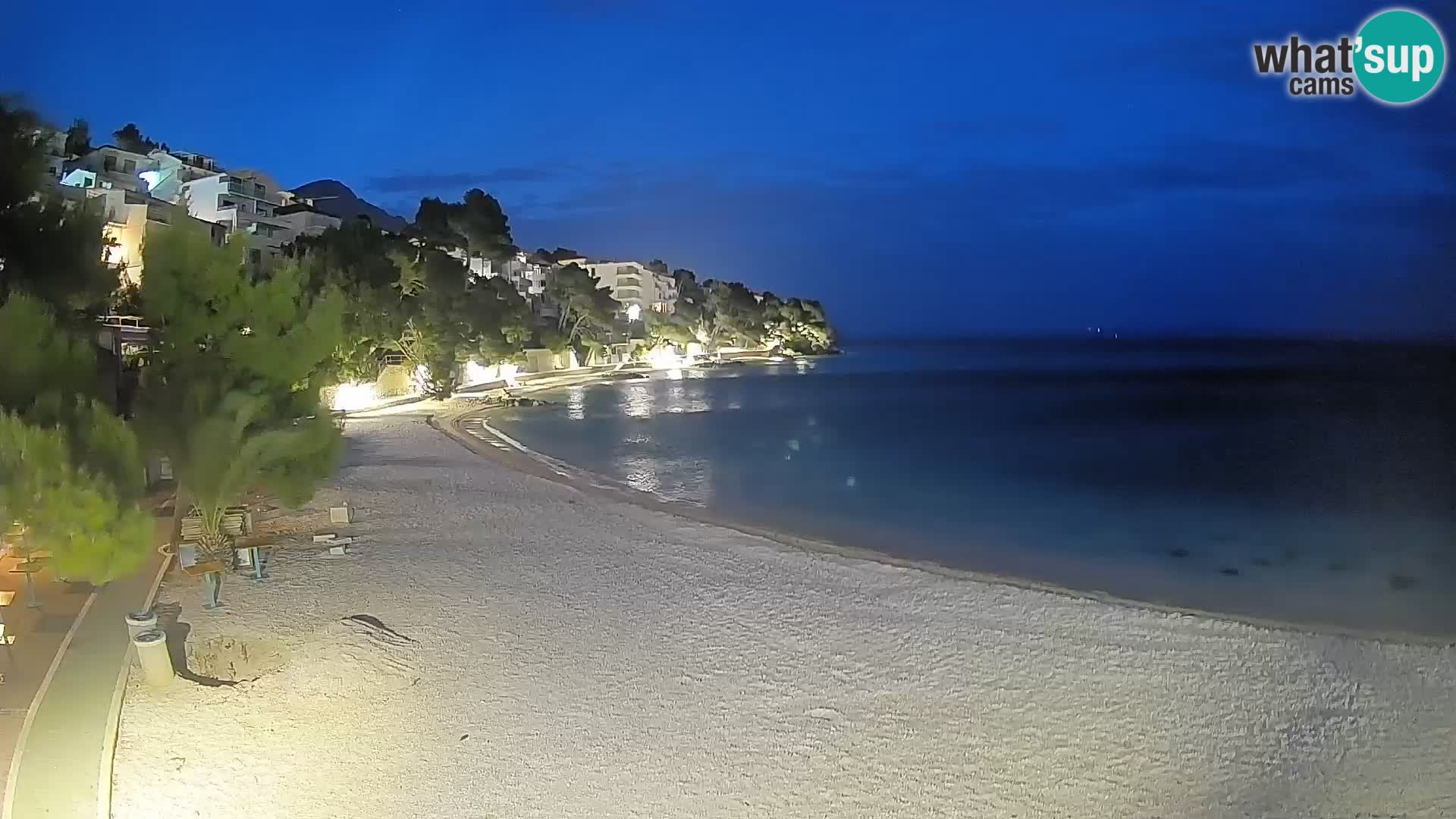 Webcam Lučica Strand Beach Brela – Liveblick von der Adriaküste