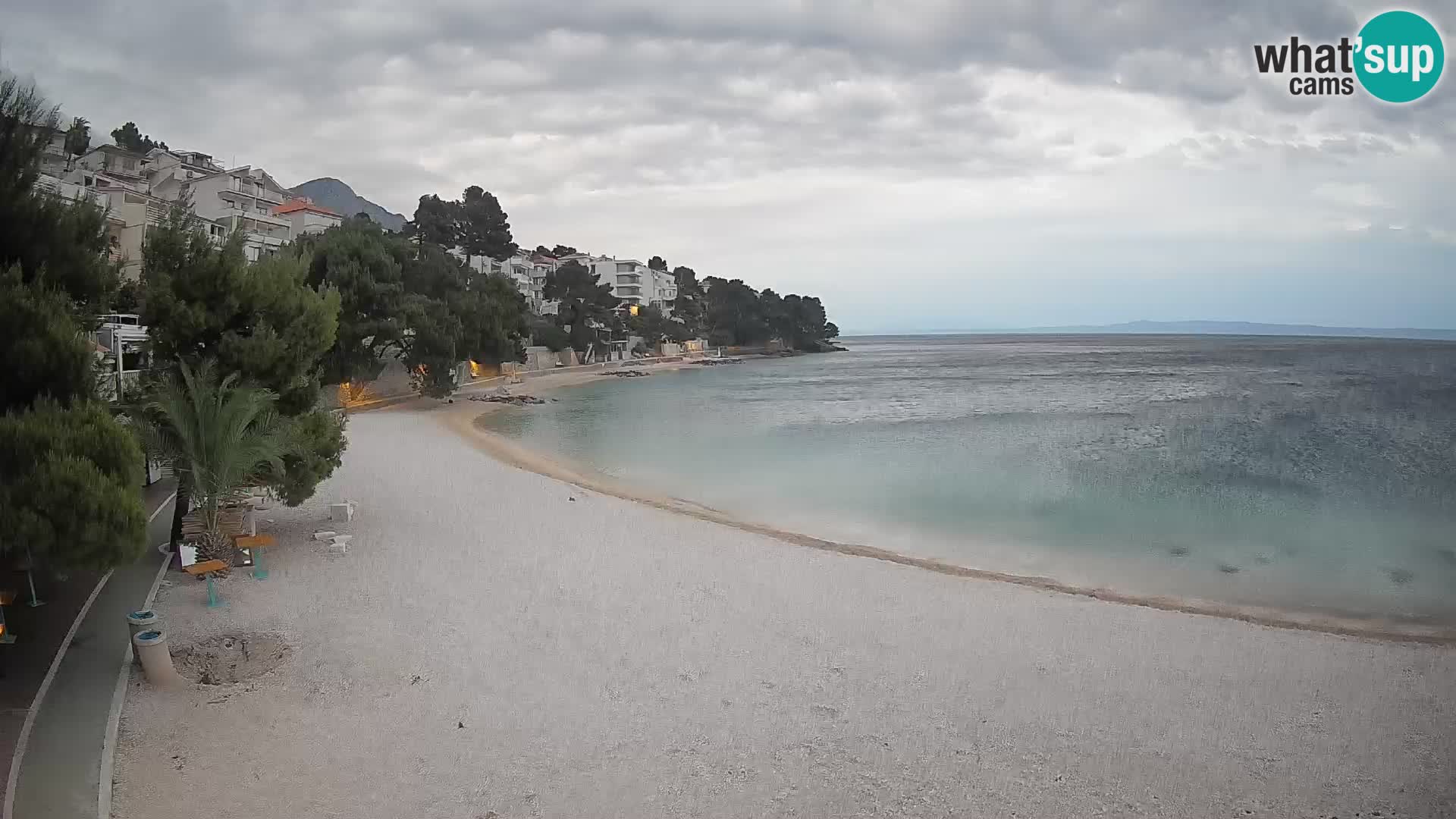 Webcam Plage Lučica Brela – Vue en direct sur la côte adriatique