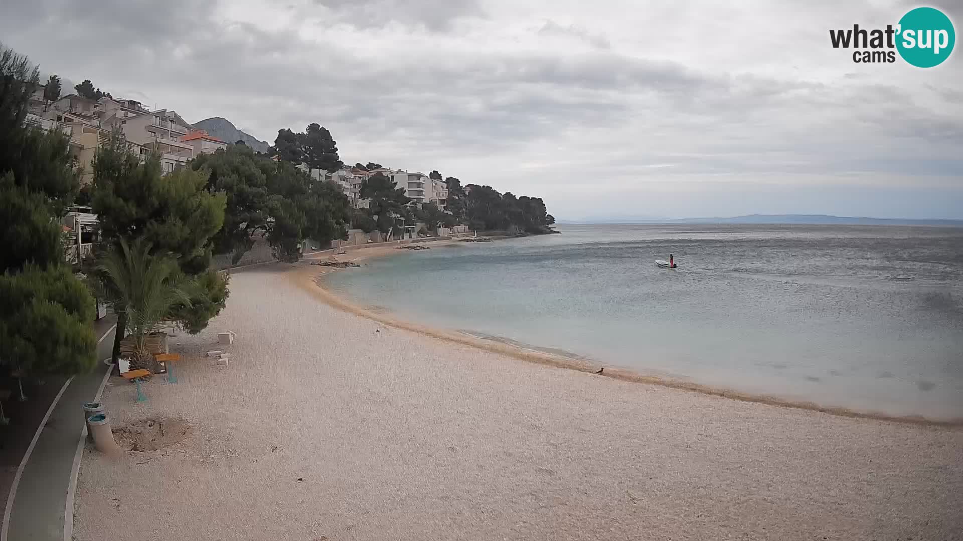 Webcam Lučica Strand Beach Brela – Liveblick von der Adriaküste