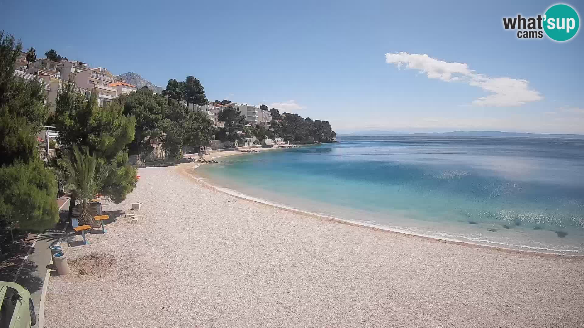 Webcam Plage Lučica Brela – Vue en direct sur la côte adriatique