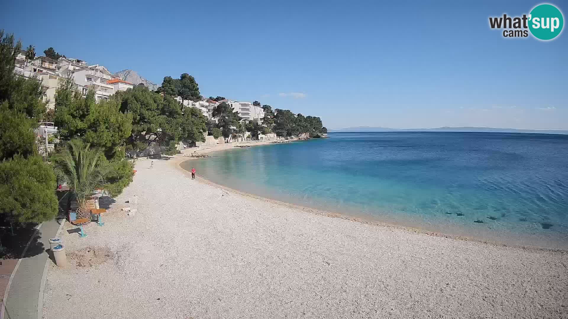 Webcam Lučica Strand Beach Brela – Liveblick von der Adriaküste