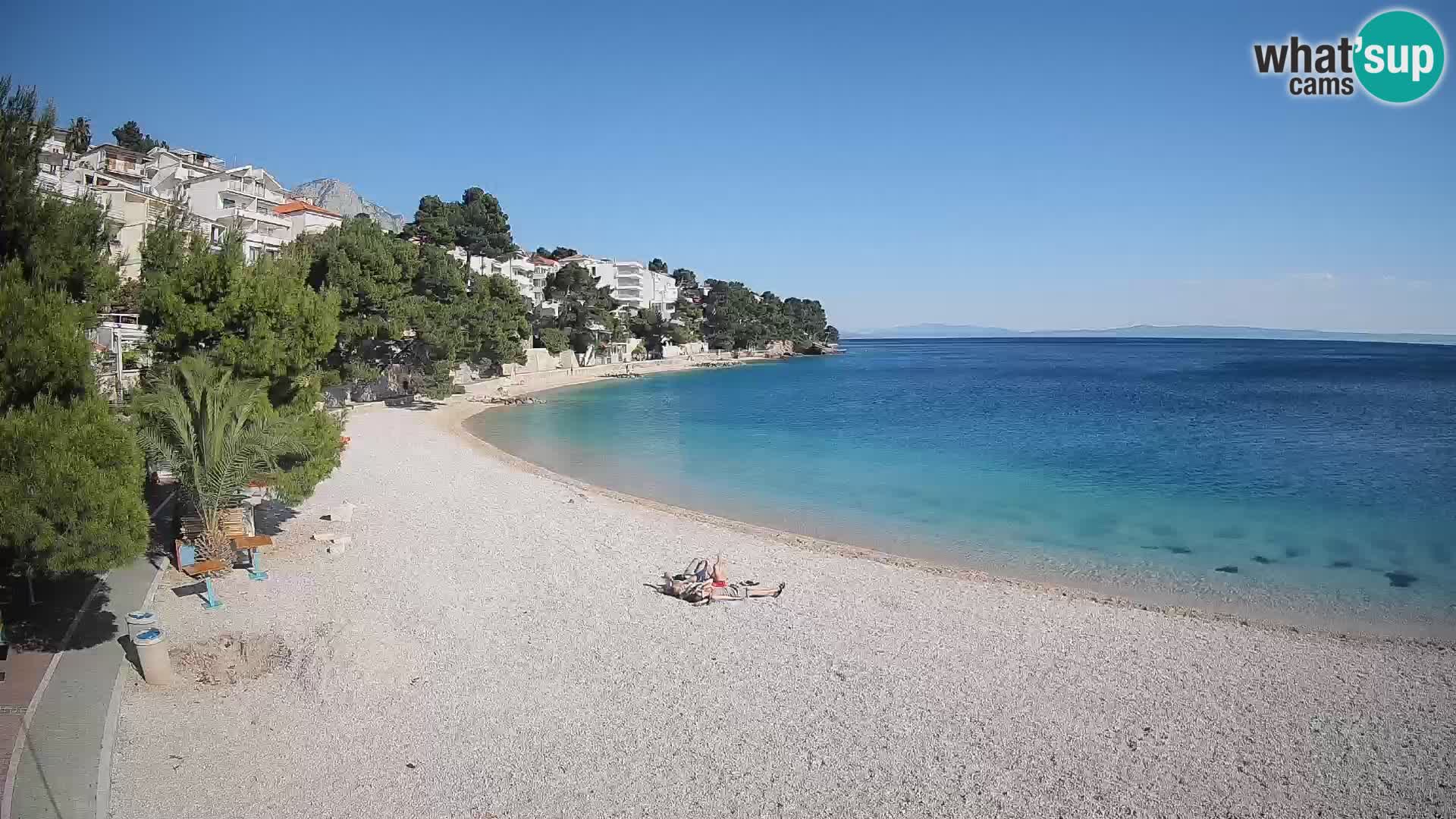 Webcam Lučica Strand Beach Brela – Liveblick von der Adriaküste