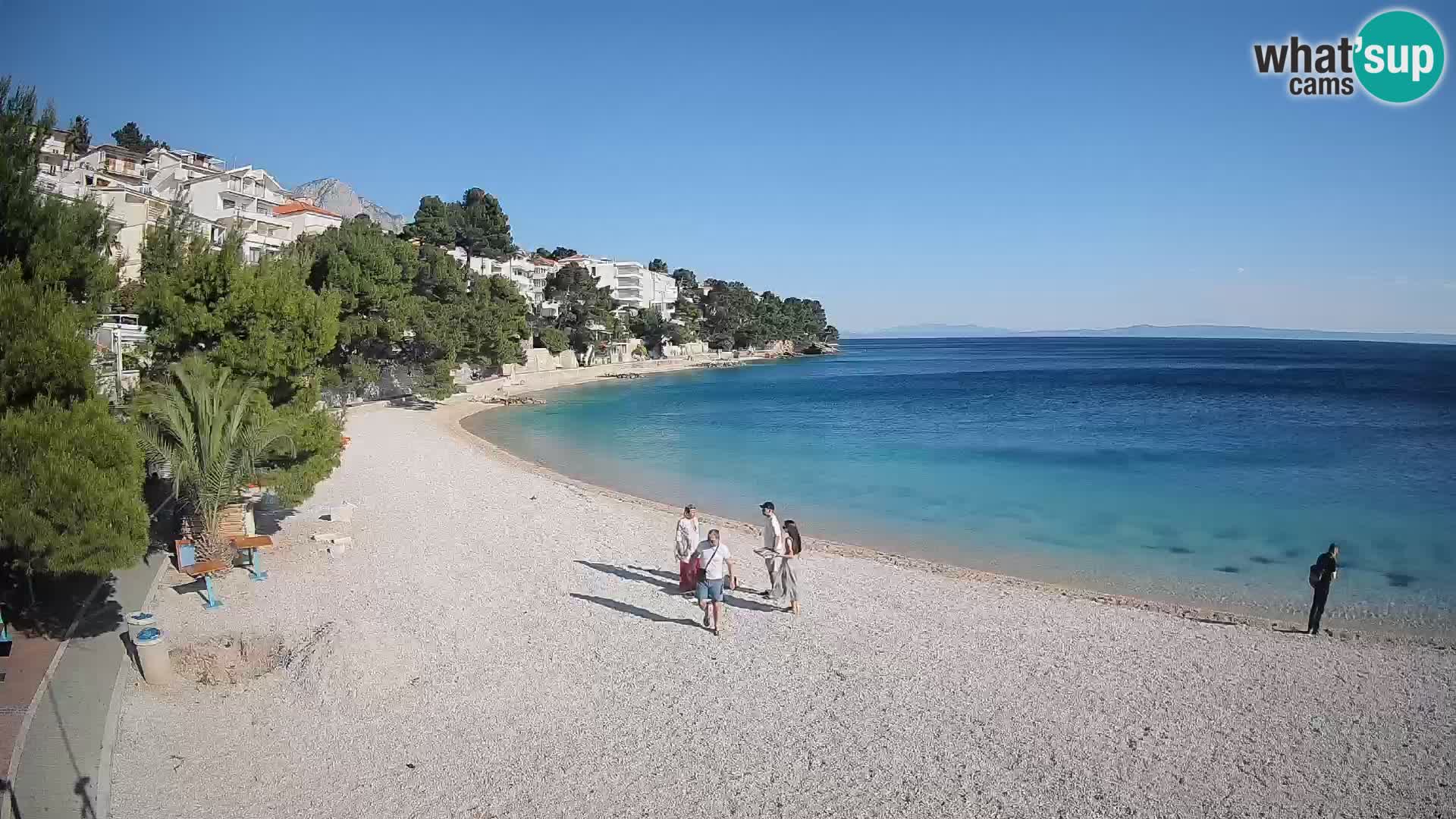 Webcam Lučica Strand Beach Brela – Liveblick von der Adriaküste