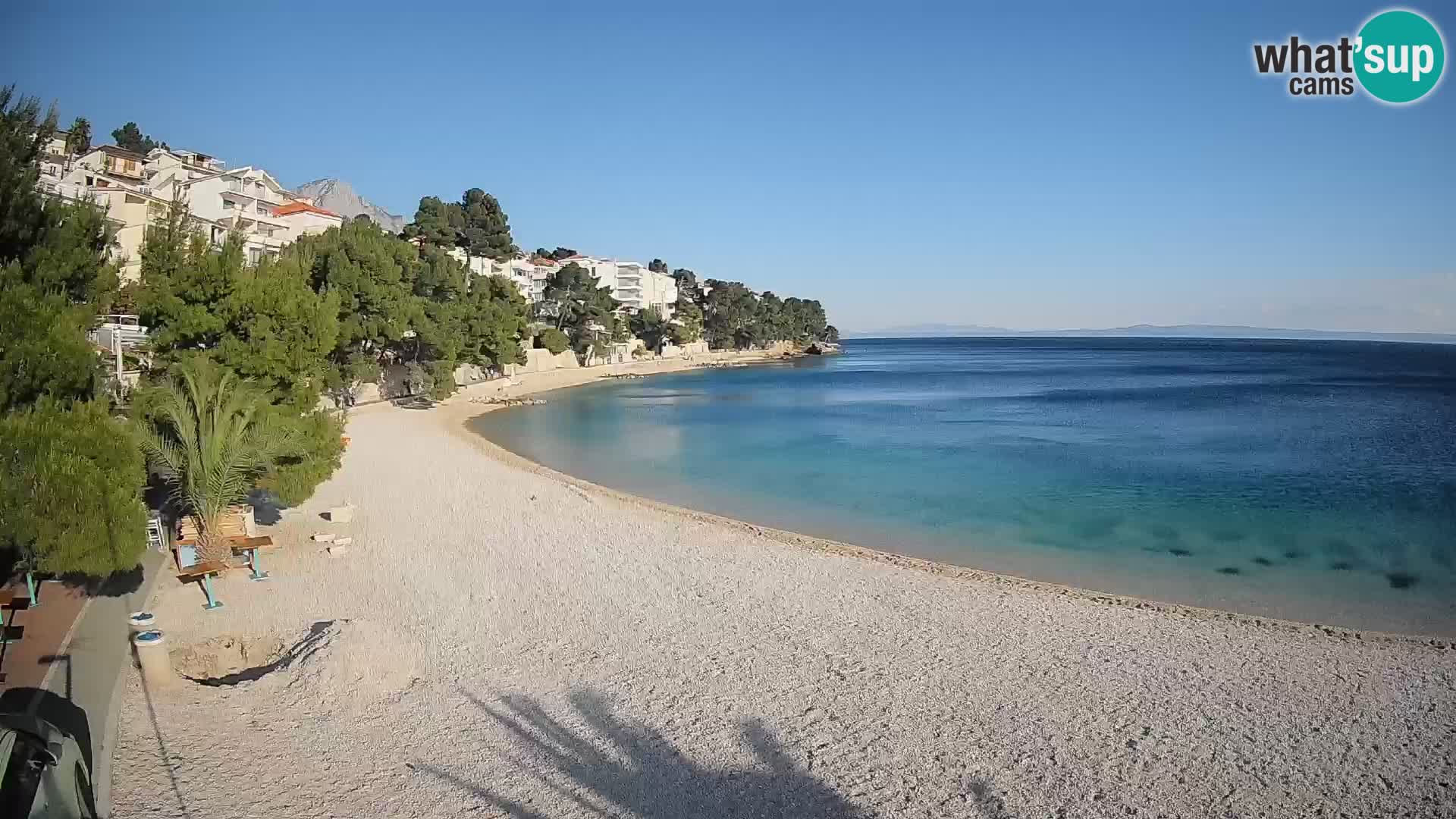Webcam Lučica Strand Beach Brela – Liveblick von der Adriaküste