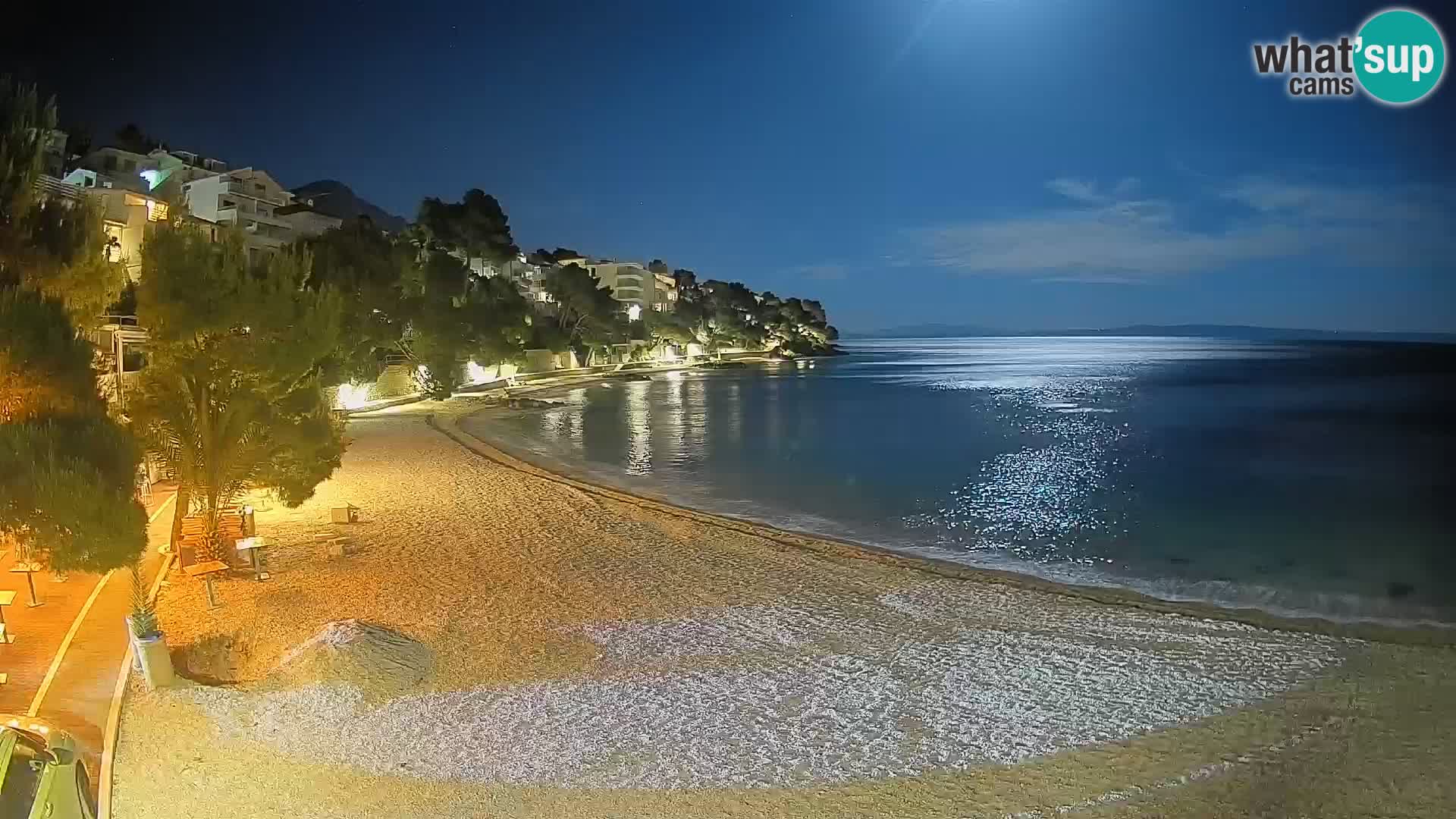 Web kamera Plaža Lučica Brela – Pogled uživo na jadransku obalu