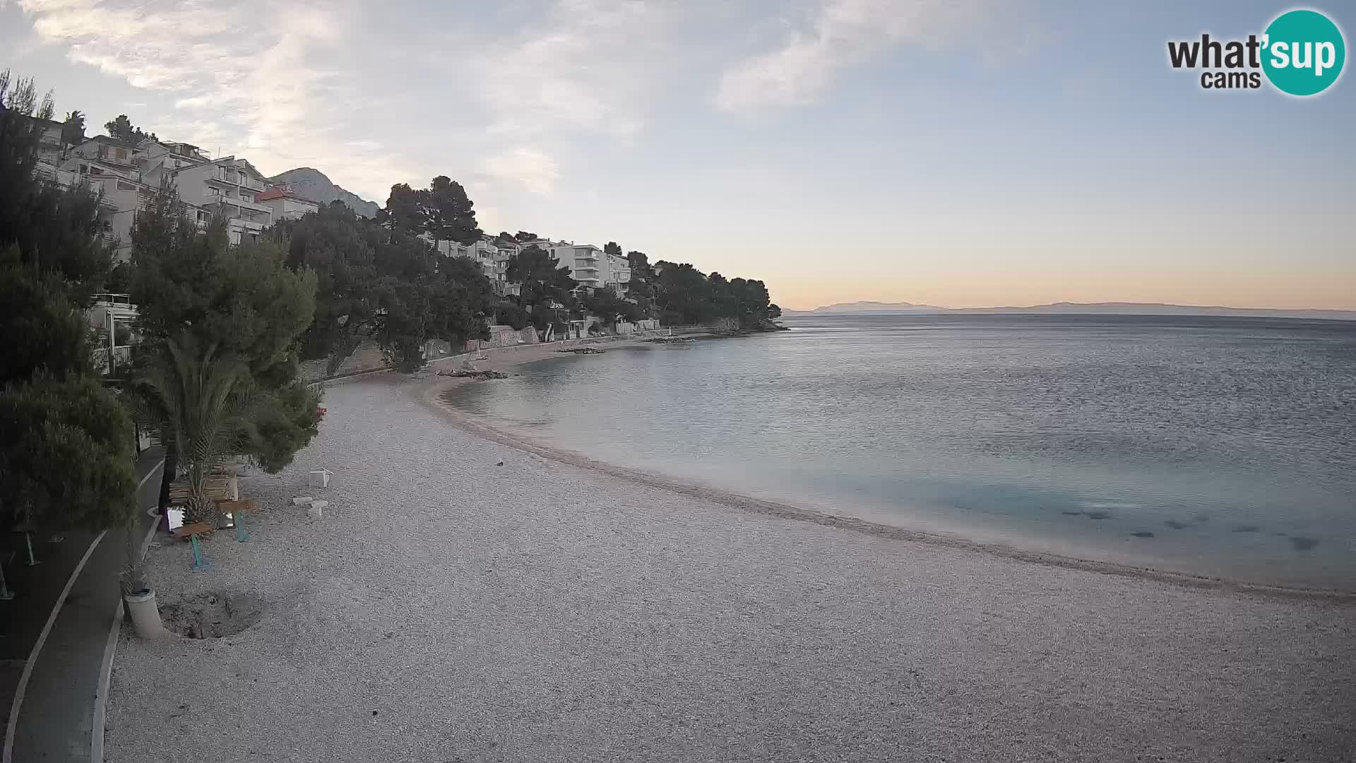 Webcam Spiaggia Lučica Brela – Vista live sulla costa adriatica
