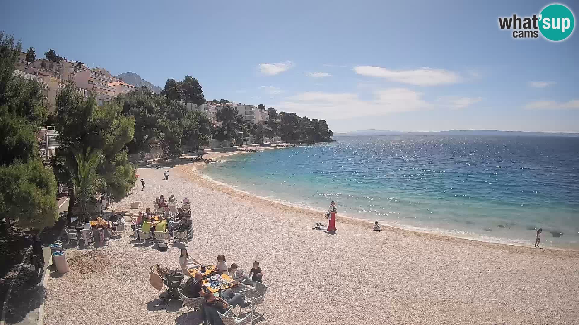 Webcam Spiaggia Lučica Brela – Vista live sulla costa adriatica