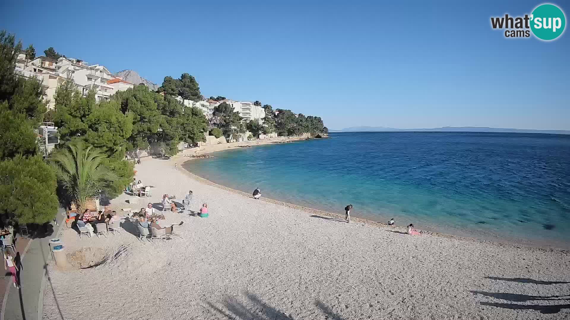 Webcam Lučica Strand Beach Brela – Liveblick von der Adriaküste