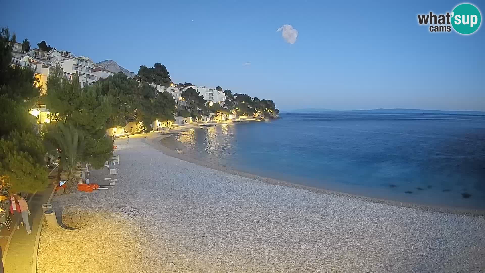 Webcam Lučica Strand Beach Brela – Liveblick von der Adriaküste