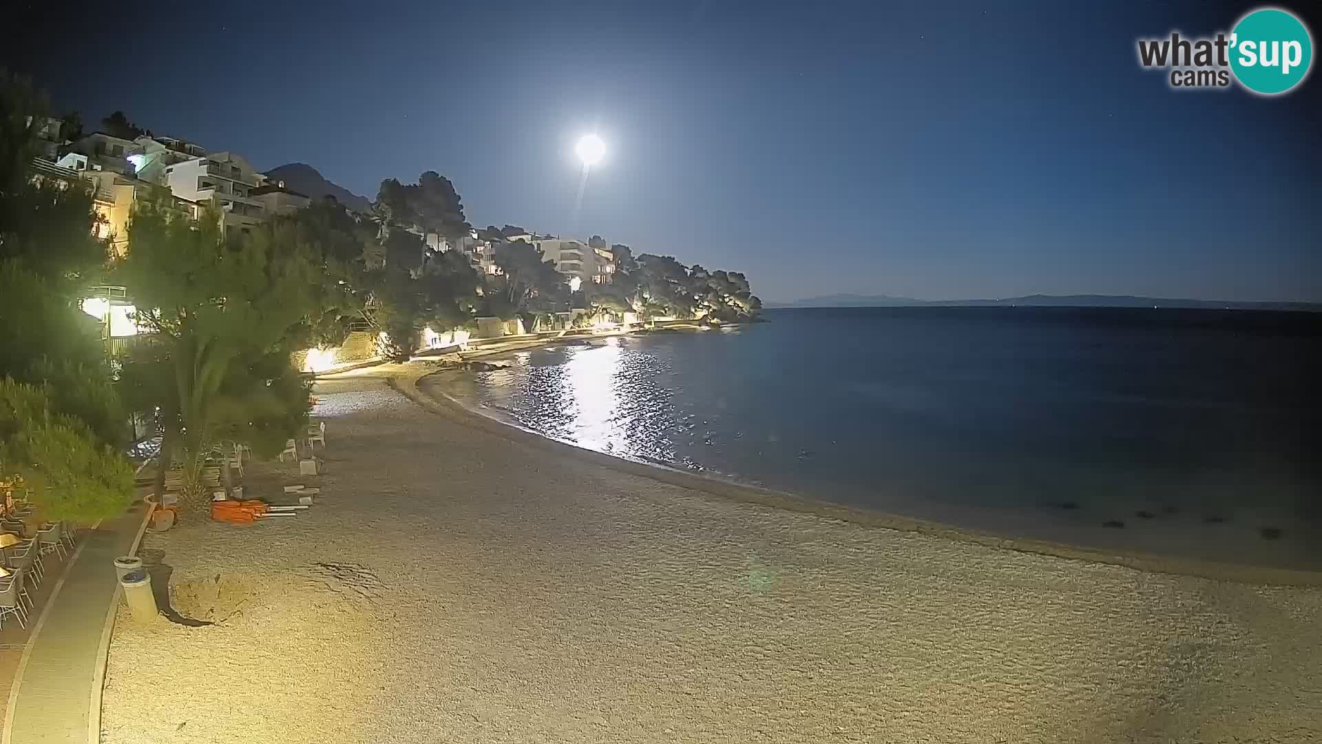 Webcam Lučica Strand Beach Brela – Liveblick von der Adriaküste