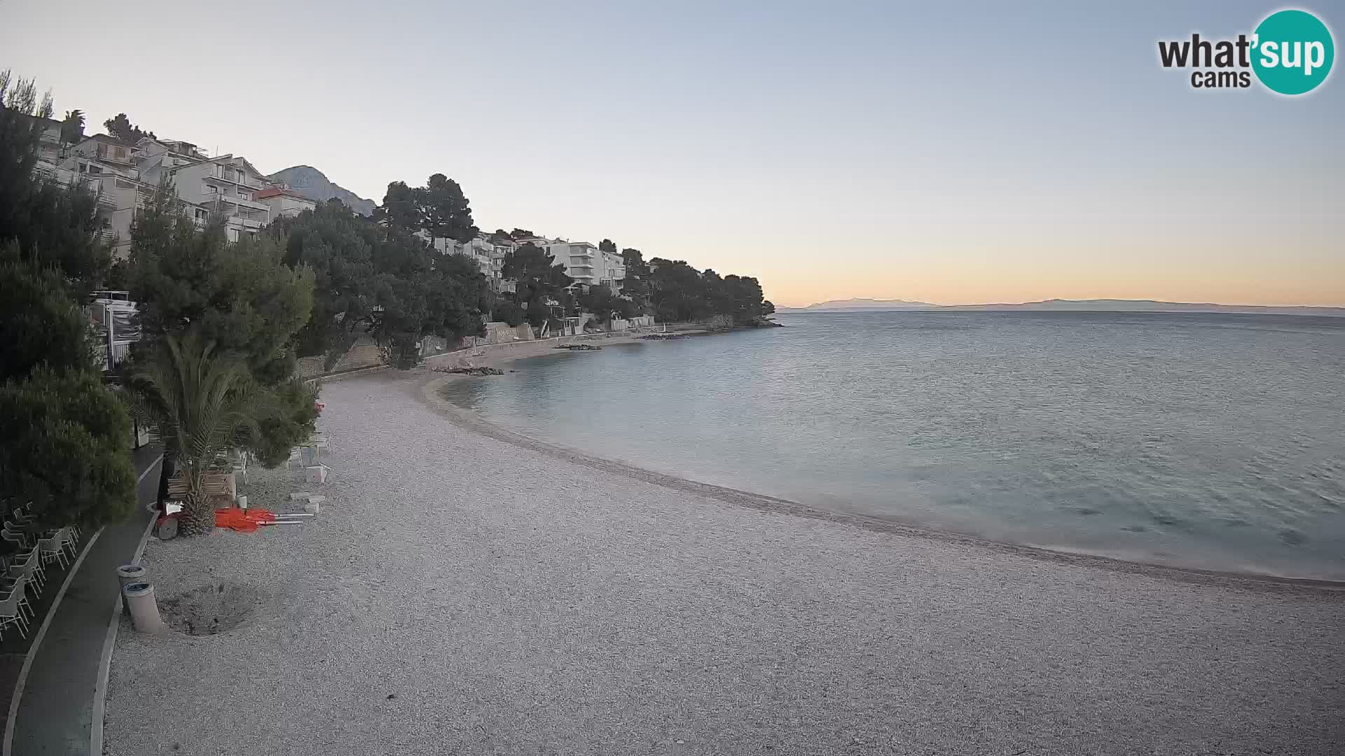 Webcam Spiaggia Lučica Brela – Vista live sulla costa adriatica