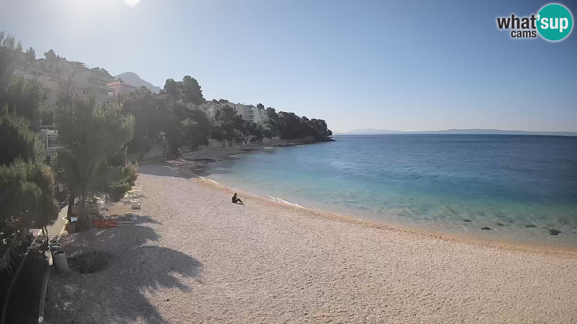 Webcam Lučica Strand Beach Brela – Liveblick von der Adriaküste