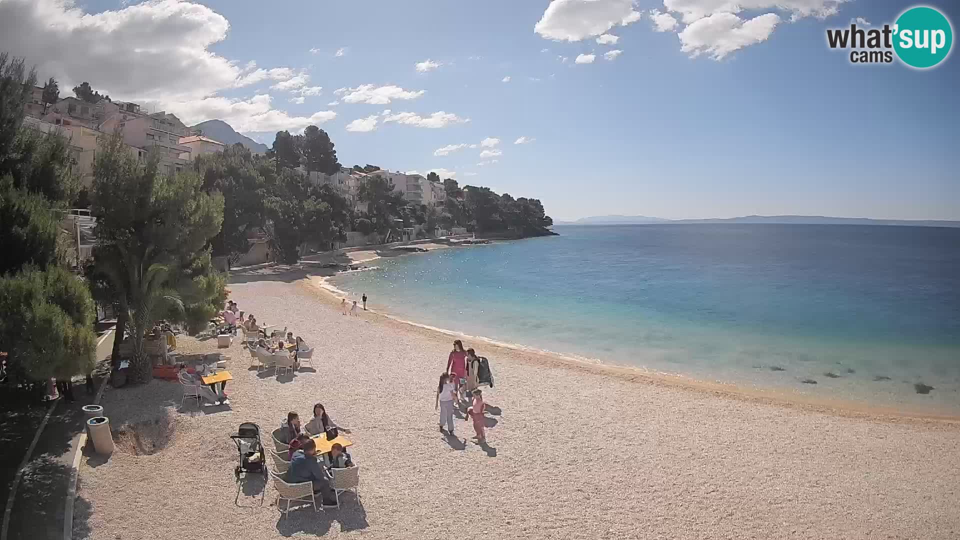 Spletna kamera Plaža Lučica Brela – Pogled v živo na Jadransko obalo