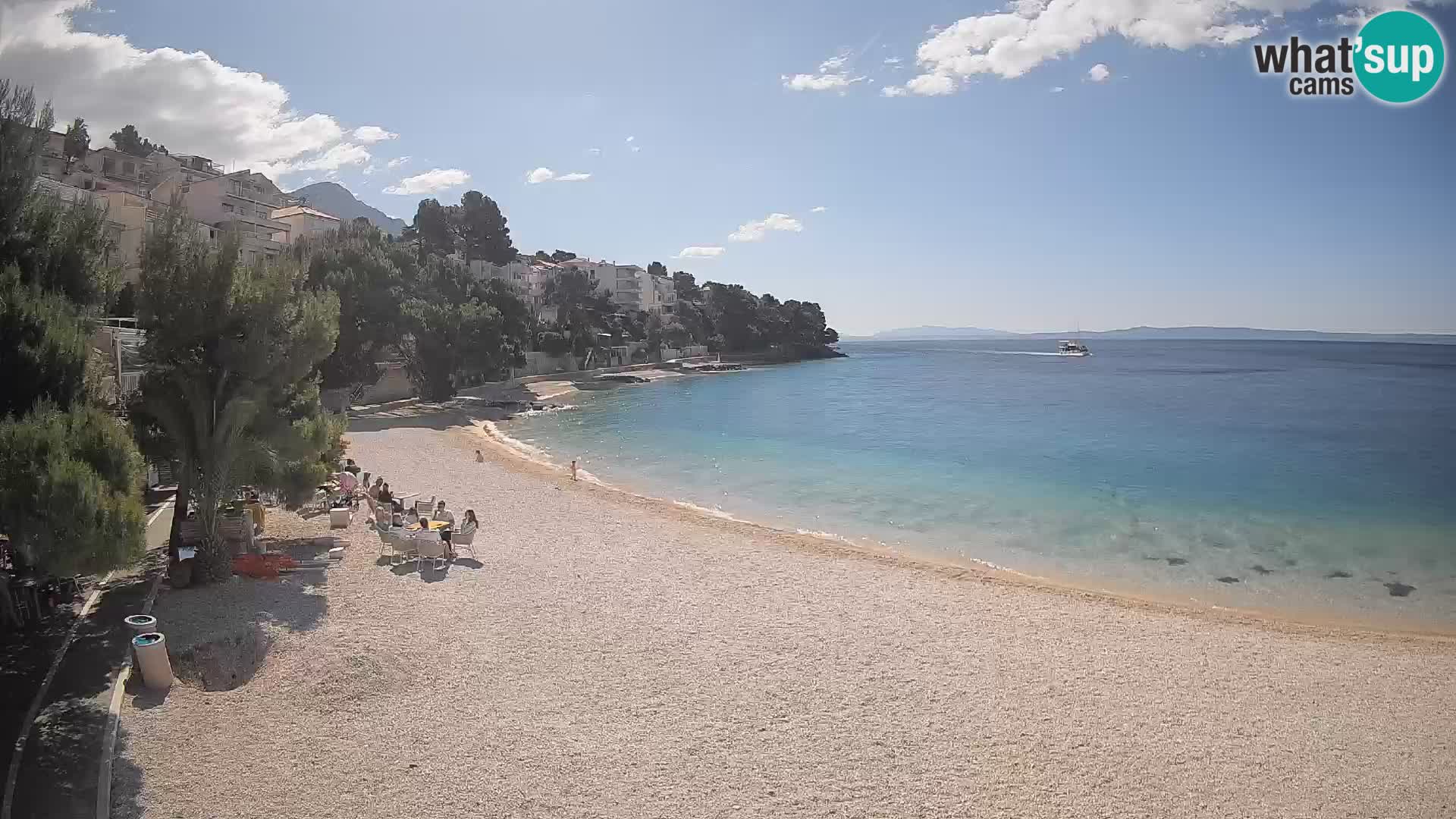 Spletna kamera Plaža Lučica Brela – Pogled v živo na Jadransko obalo
