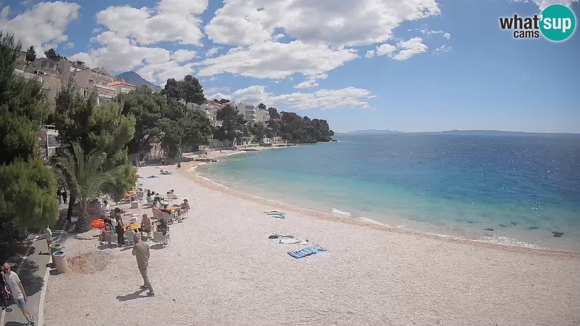 Spletna kamera Plaža Lučica Brela – Pogled v živo na Jadransko obalo