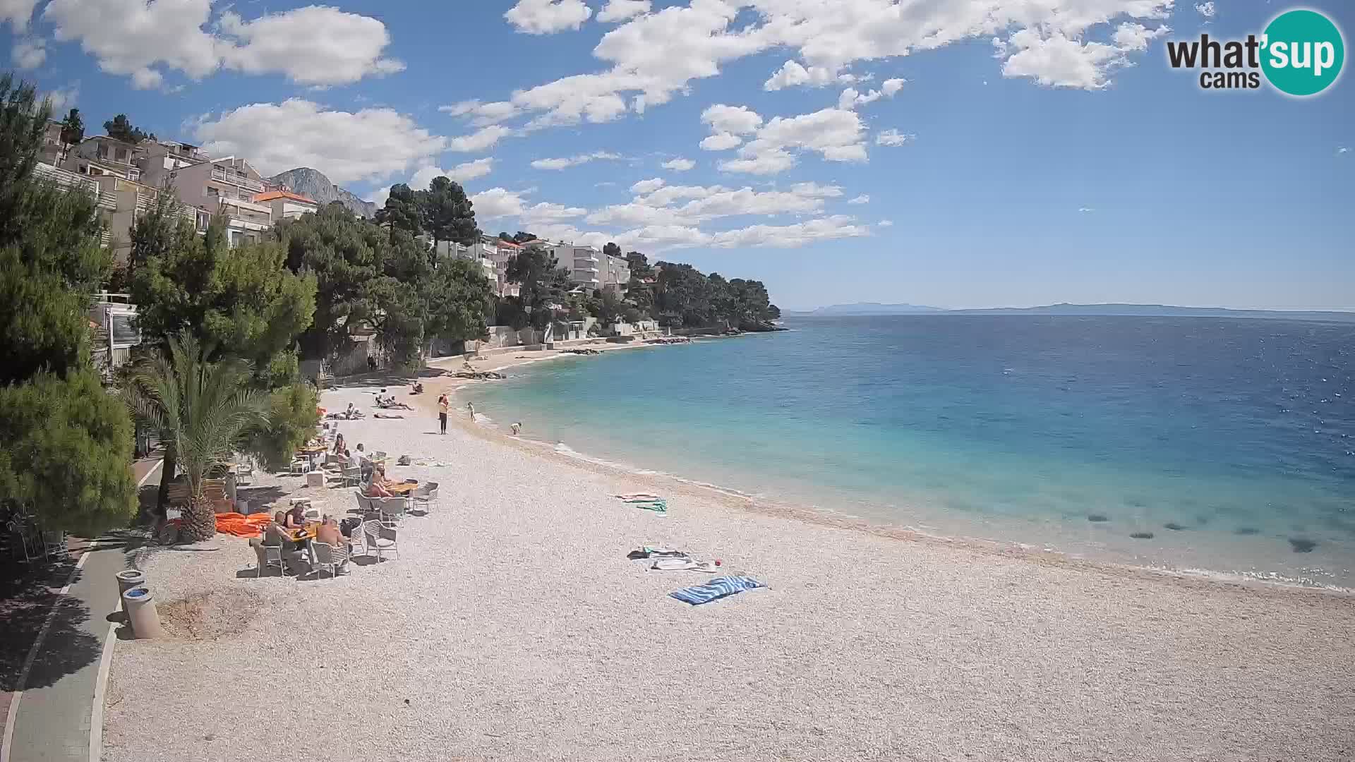 Webcam Spiaggia Lučica Brela – Vista live sulla costa adriatica