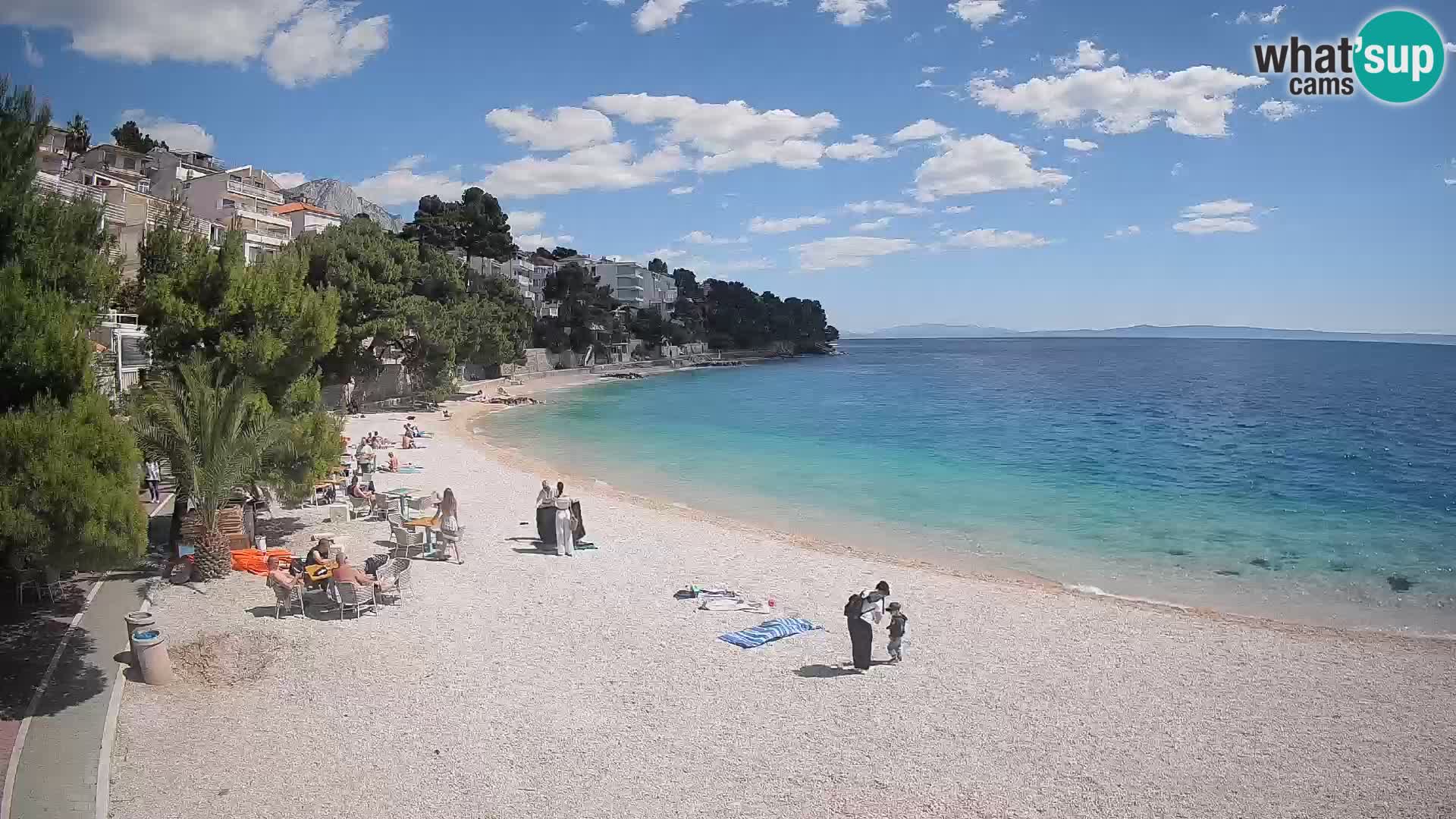 Webcam Spiaggia Lučica Brela – Vista live sulla costa adriatica