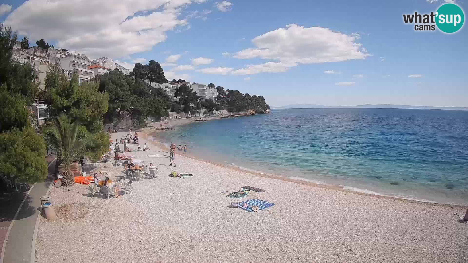 Webcam Lučica Strand Beach Brela – Liveblick von der Adriaküste