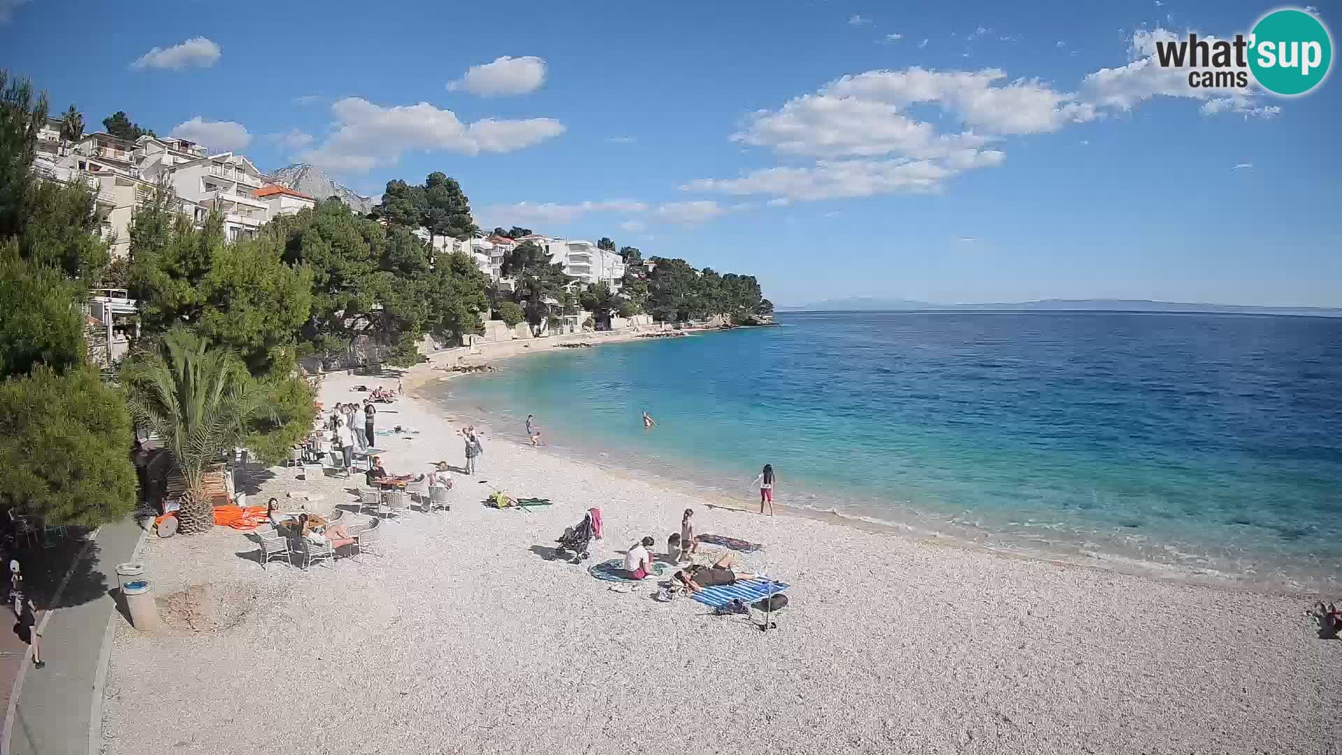 Webcam Spiaggia Lučica Brela – Vista live sulla costa adriatica
