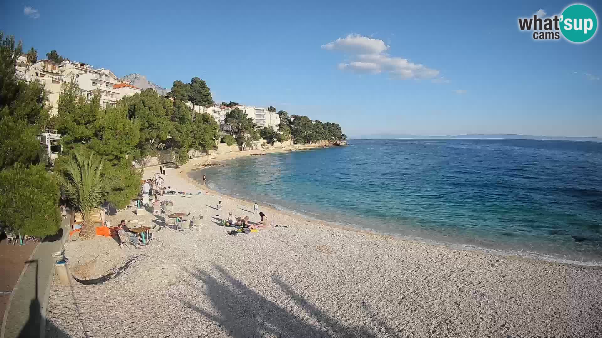 Web kamera Plaža Lučica Brela – Pogled uživo na jadransku obalu