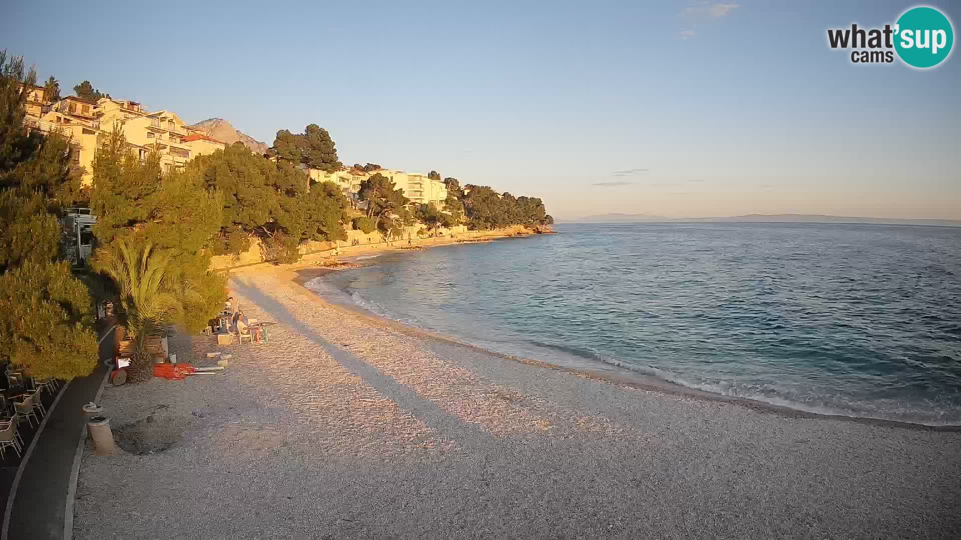 Webcam Lučica Strand Beach Brela – Liveblick von der Adriaküste
