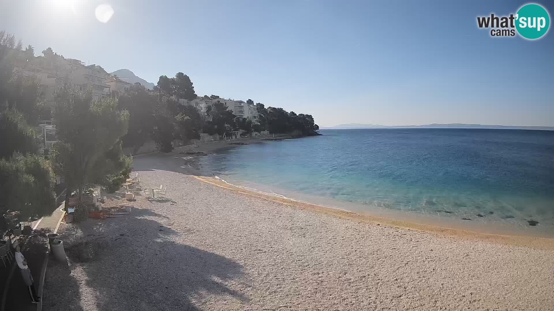 Webcam Playa Lučica Brela – Vista en directo de la costa adriática