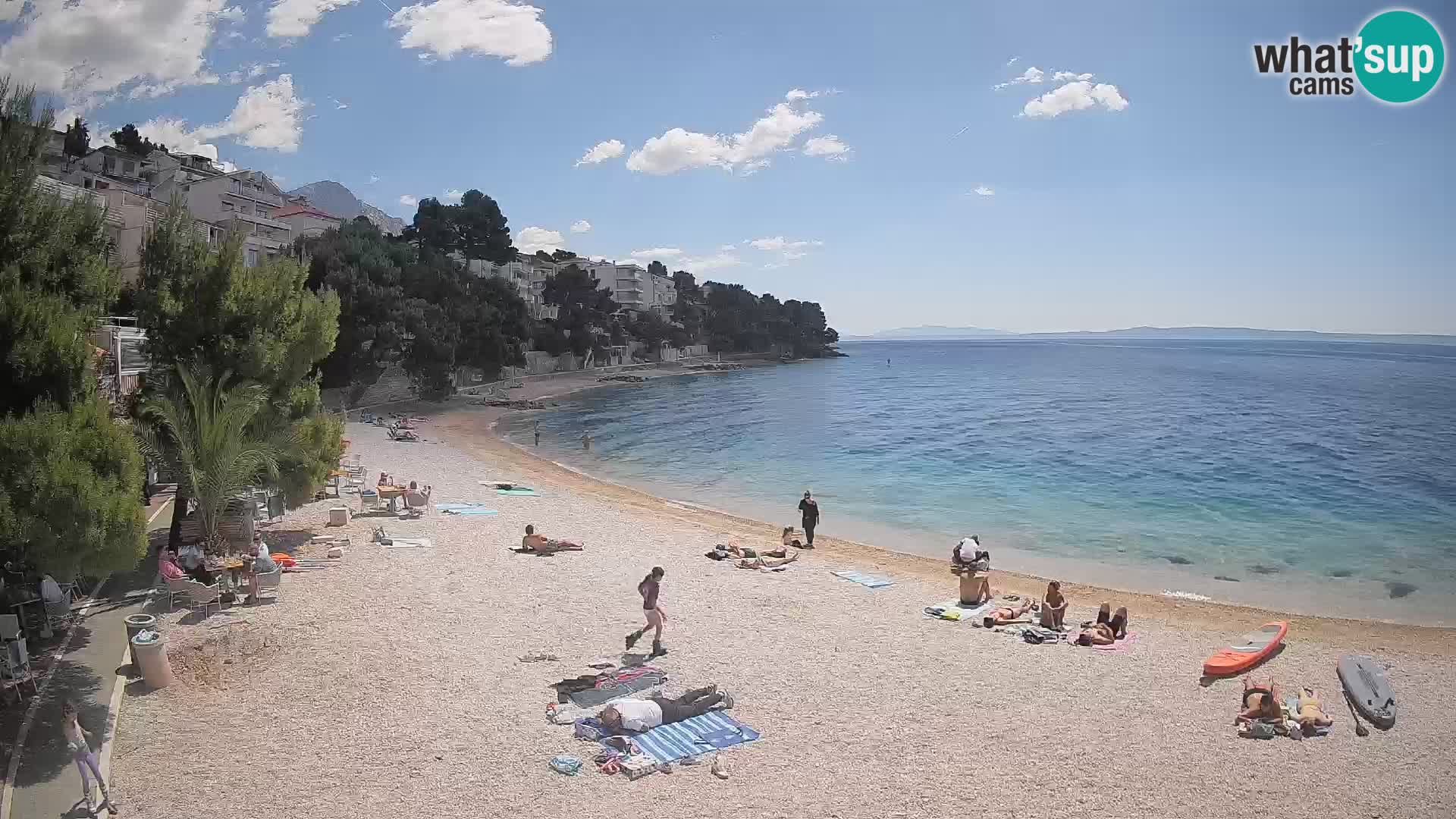 Webcam Plage Lučica Brela – Vue en direct sur la côte adriatique