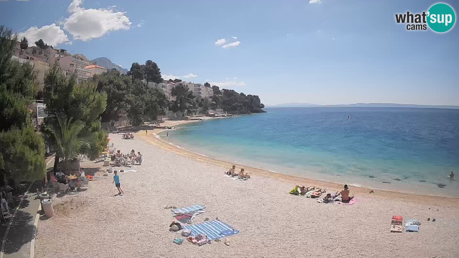 Webcam Spiaggia Lučica Brela – Vista live sulla costa adriatica