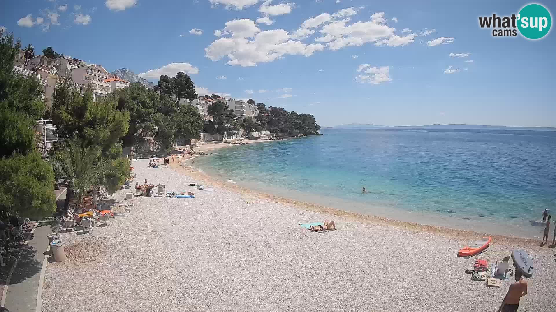 Webcam Plage Lučica Brela – Vue en direct sur la côte adriatique