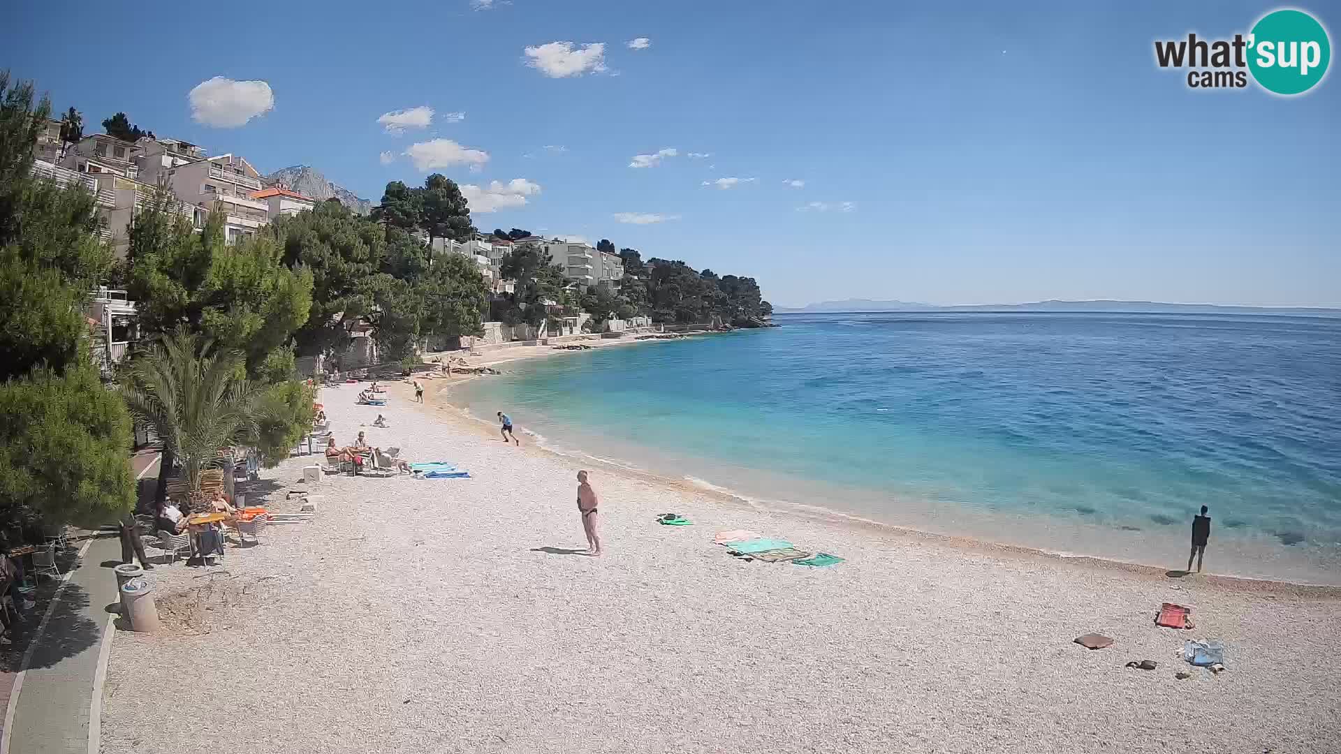 Webcam Plage Lučica Brela – Vue en direct sur la côte adriatique