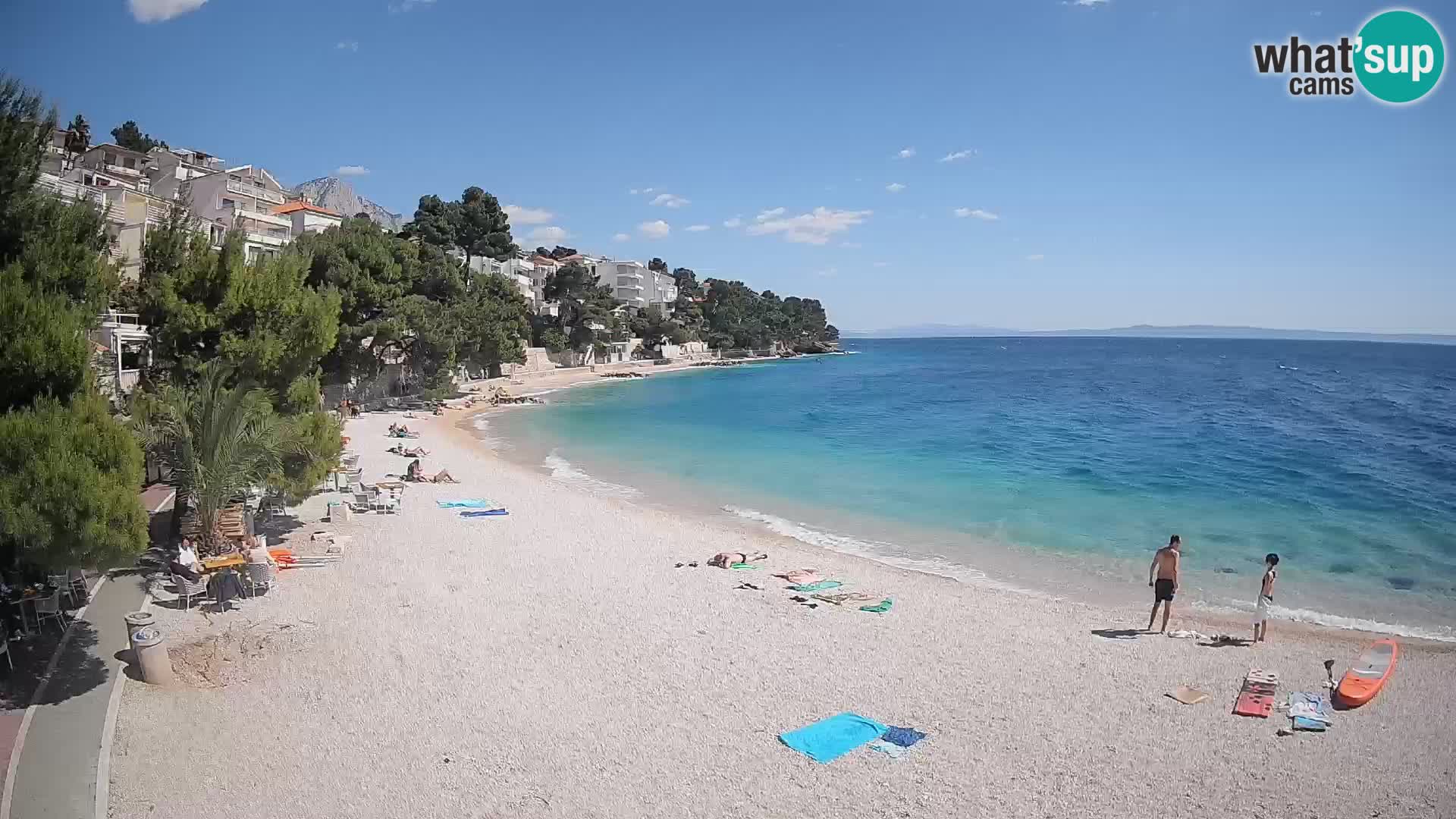 Webcam Lučica Strand Beach Brela – Liveblick von der Adriaküste