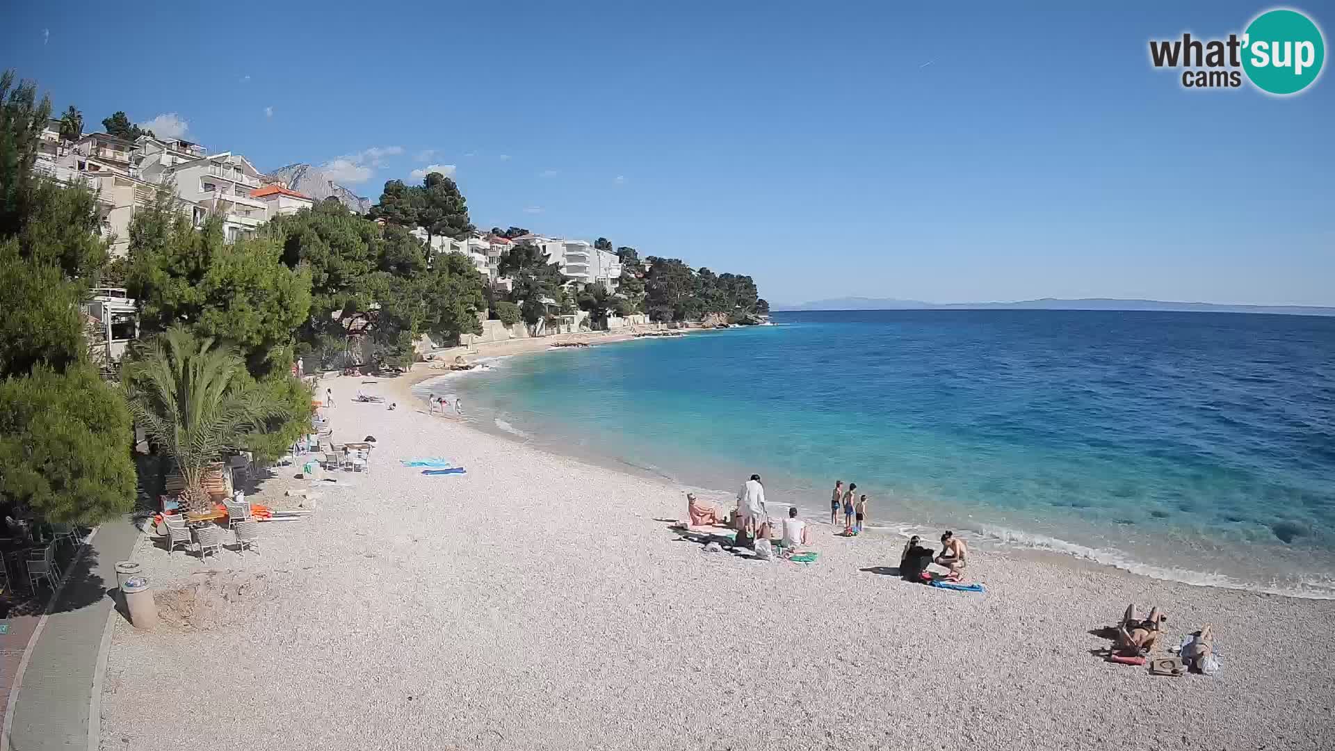 Webcam Lučica Strand Beach Brela – Liveblick von der Adriaküste