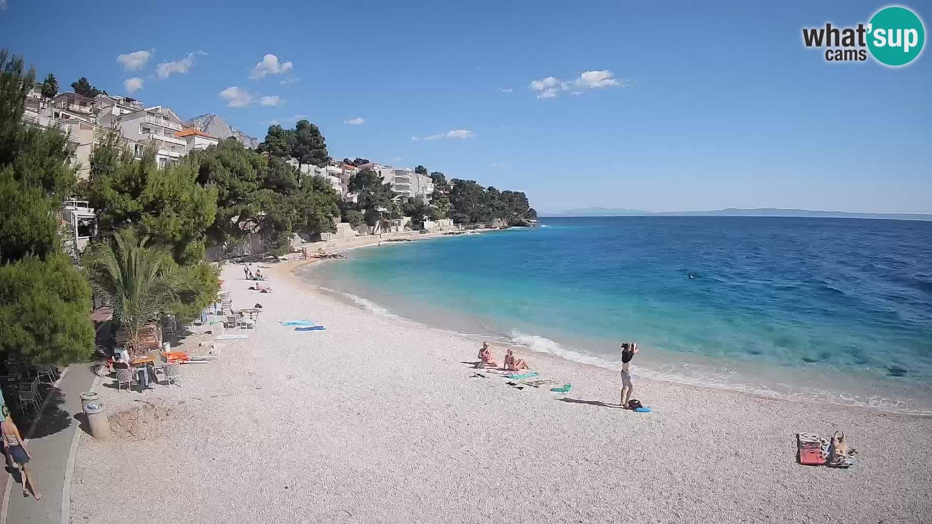 Webcam Plage Lučica Brela – Vue en direct sur la côte adriatique