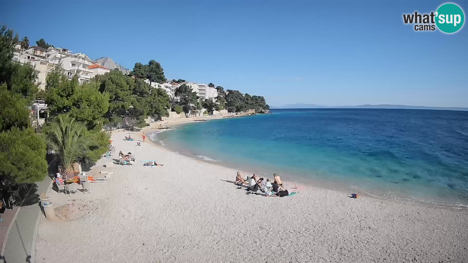 Webcam Plage Lučica Brela – Vue en direct sur la côte adriatique