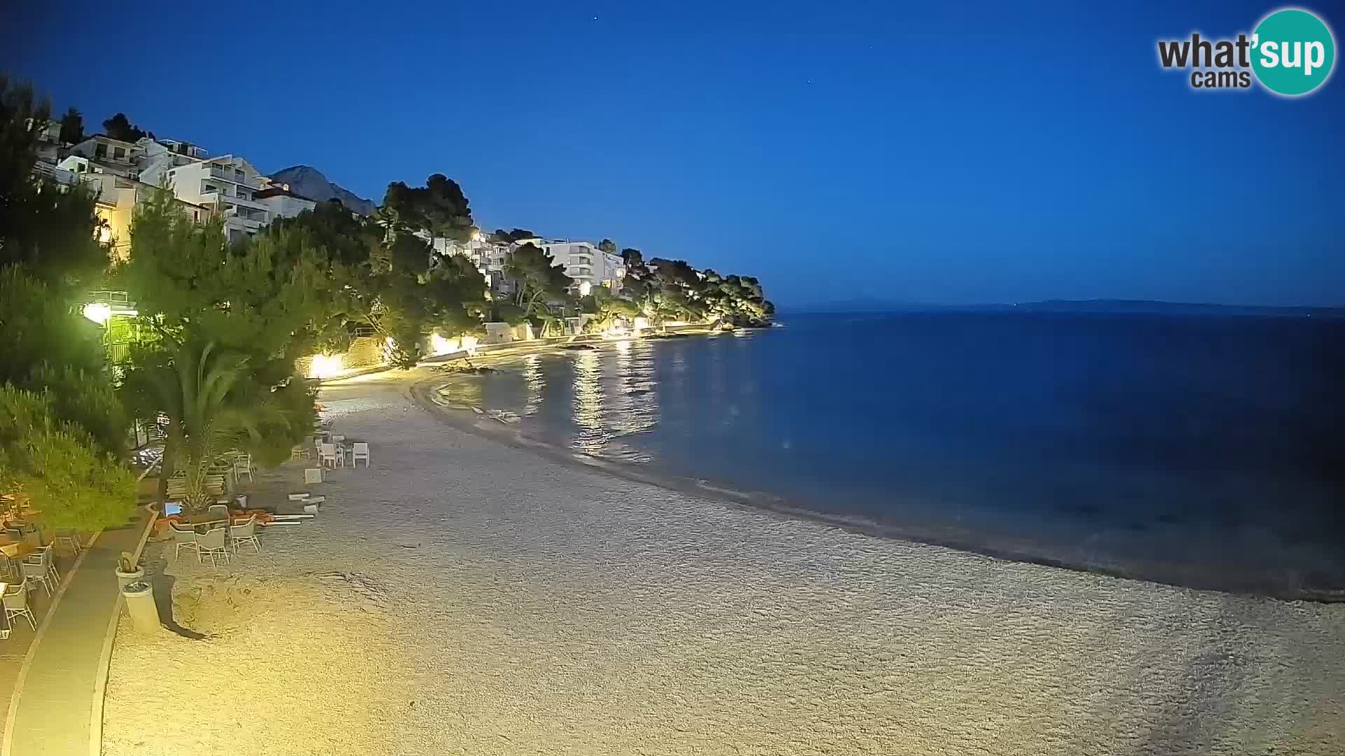 Webcam Plage Lučica Brela – Vue en direct sur la côte adriatique