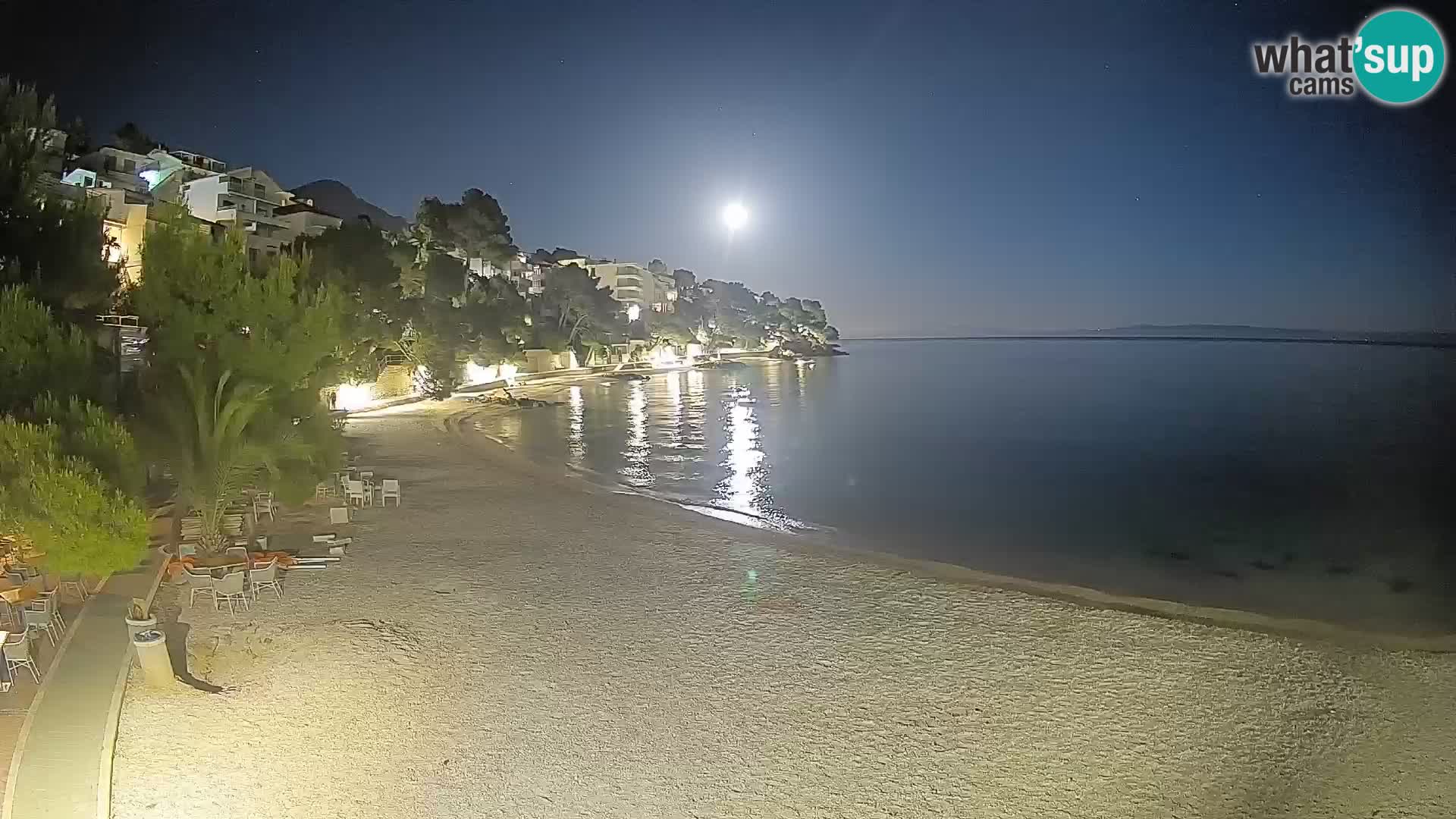 Spletna kamera Plaža Lučica Brela – Pogled v živo na Jadransko obalo