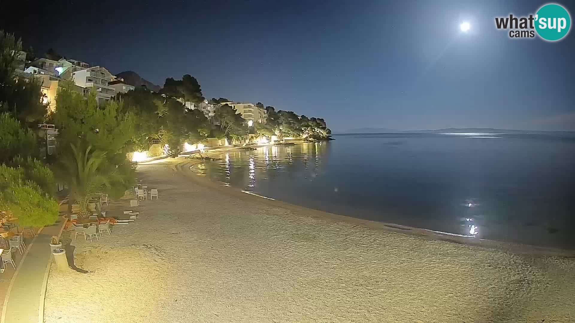 Web kamera Plaža Lučica Brela – Pogled uživo na jadransku obalu