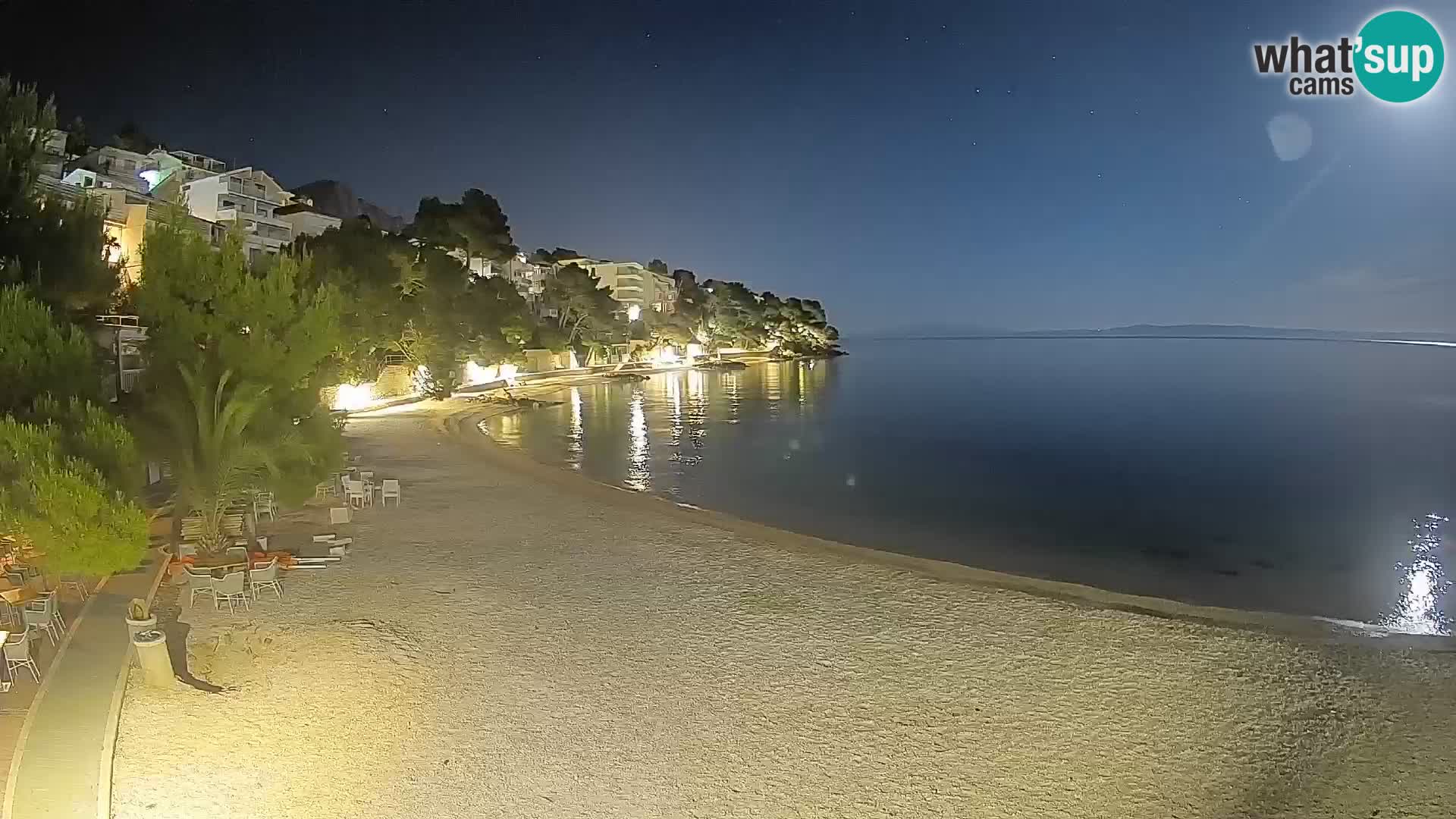 Spletna kamera Plaža Lučica Brela – Pogled v živo na Jadransko obalo