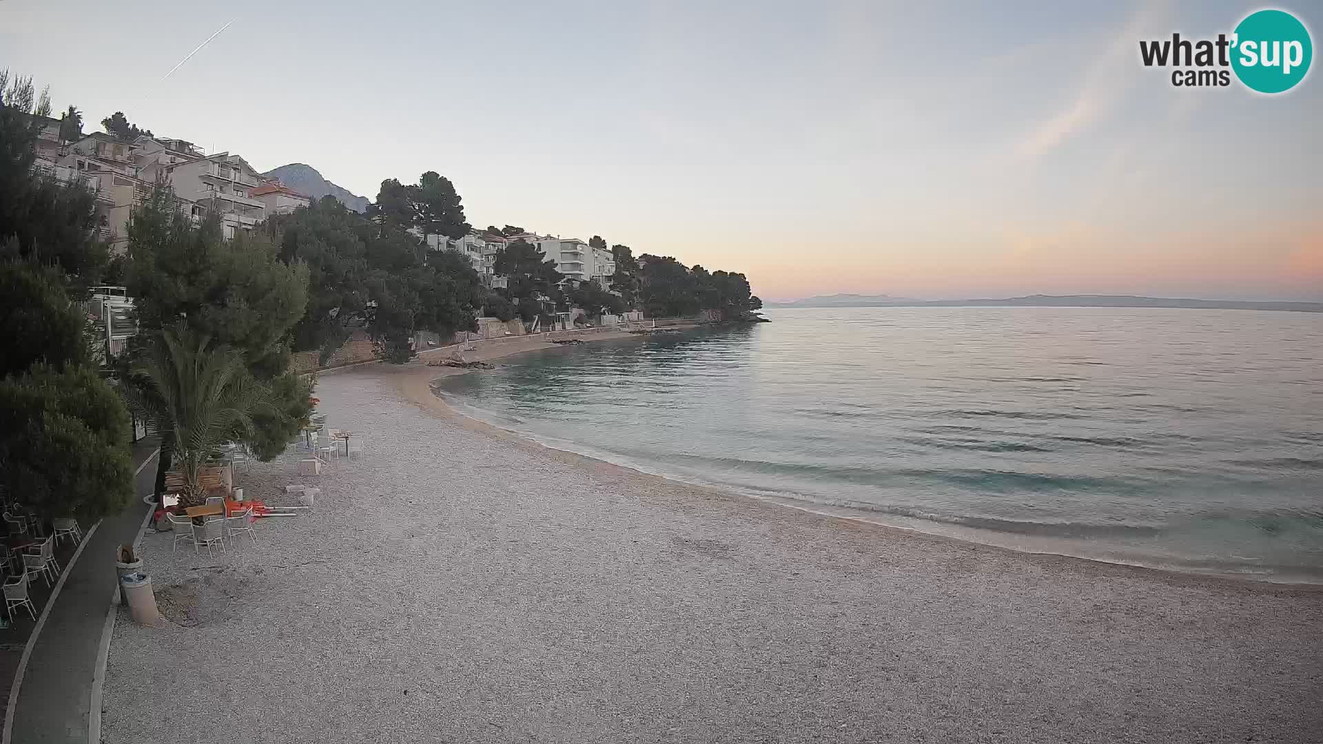 Webcam Plage Lučica Brela – Vue en direct sur la côte adriatique