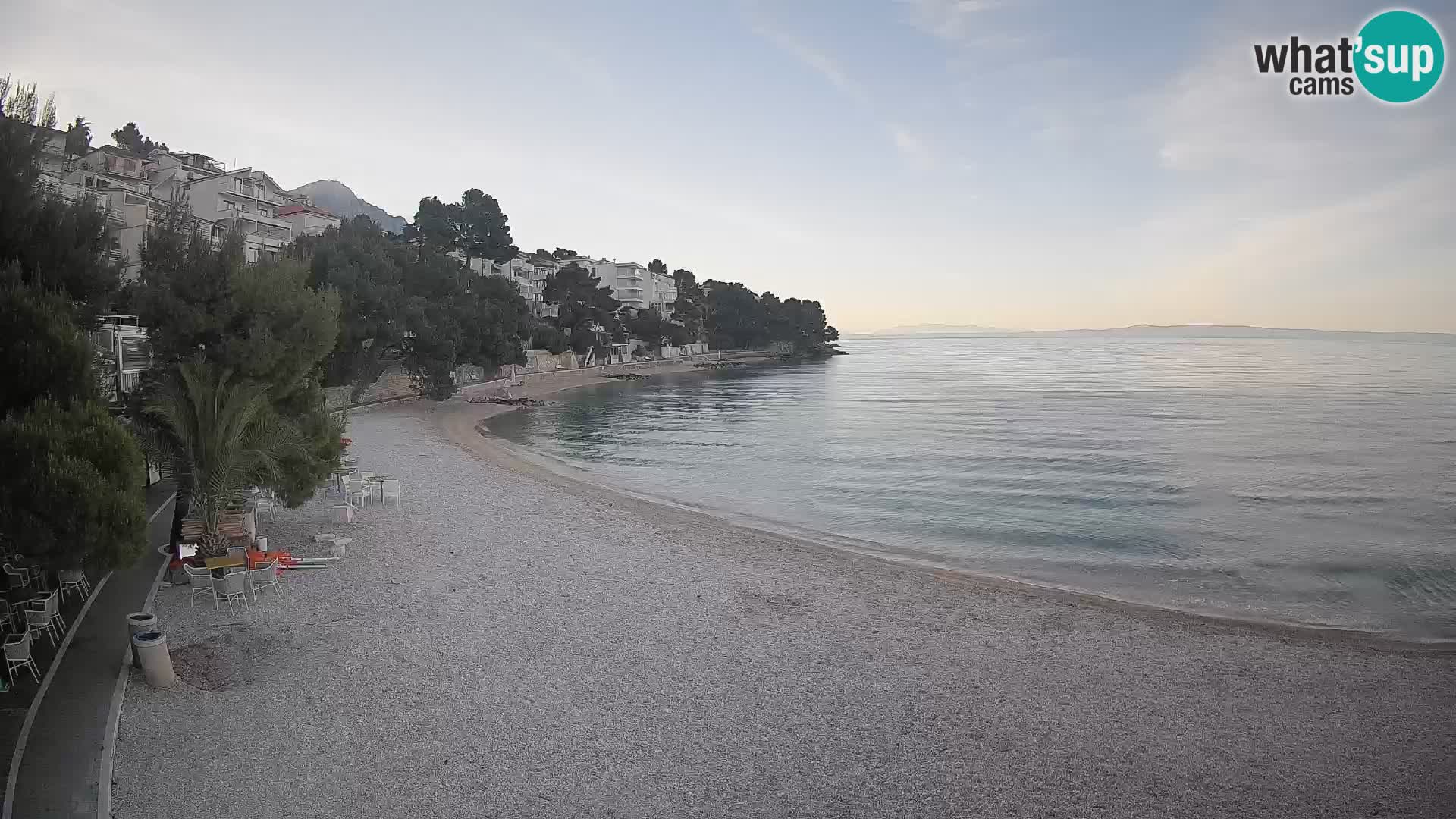 Webcam Plage Lučica Brela – Vue en direct sur la côte adriatique
