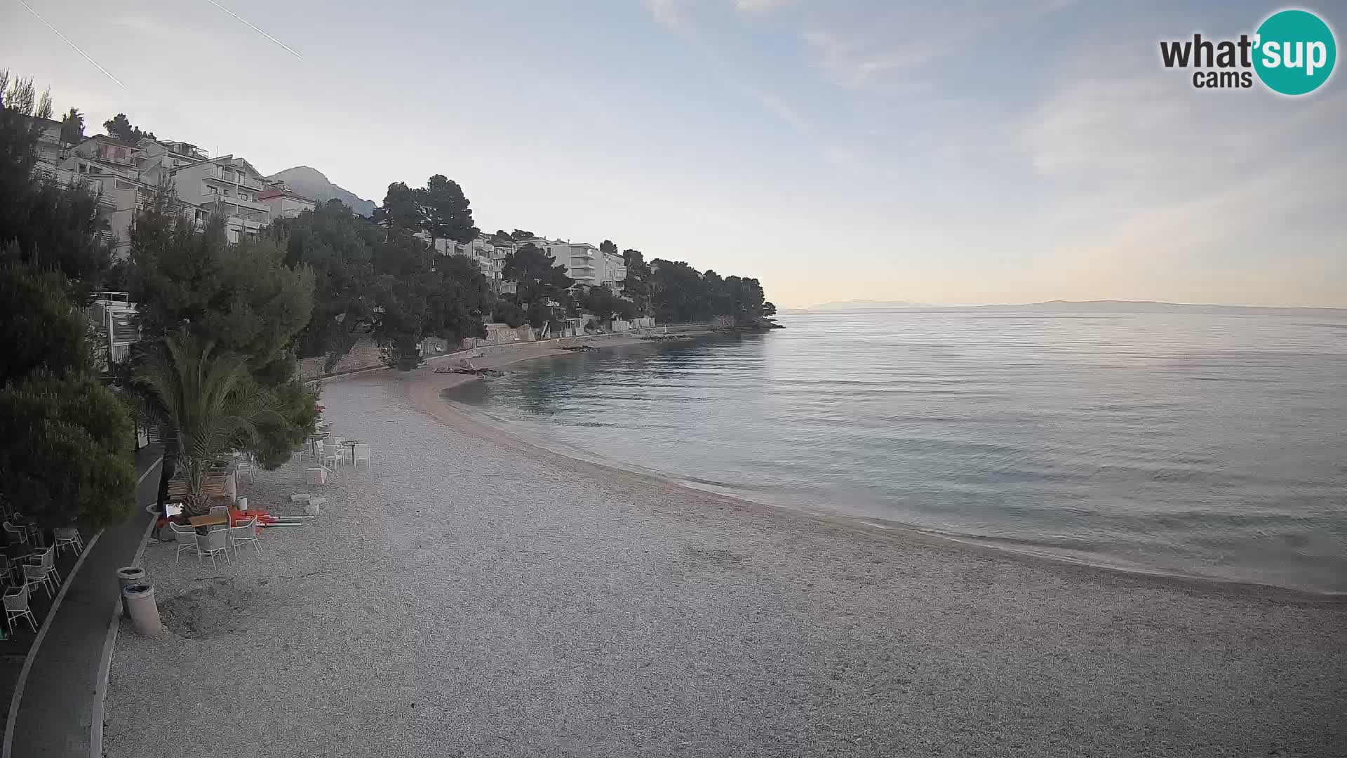 Webcam Lučica Strand Beach Brela – Liveblick von der Adriaküste