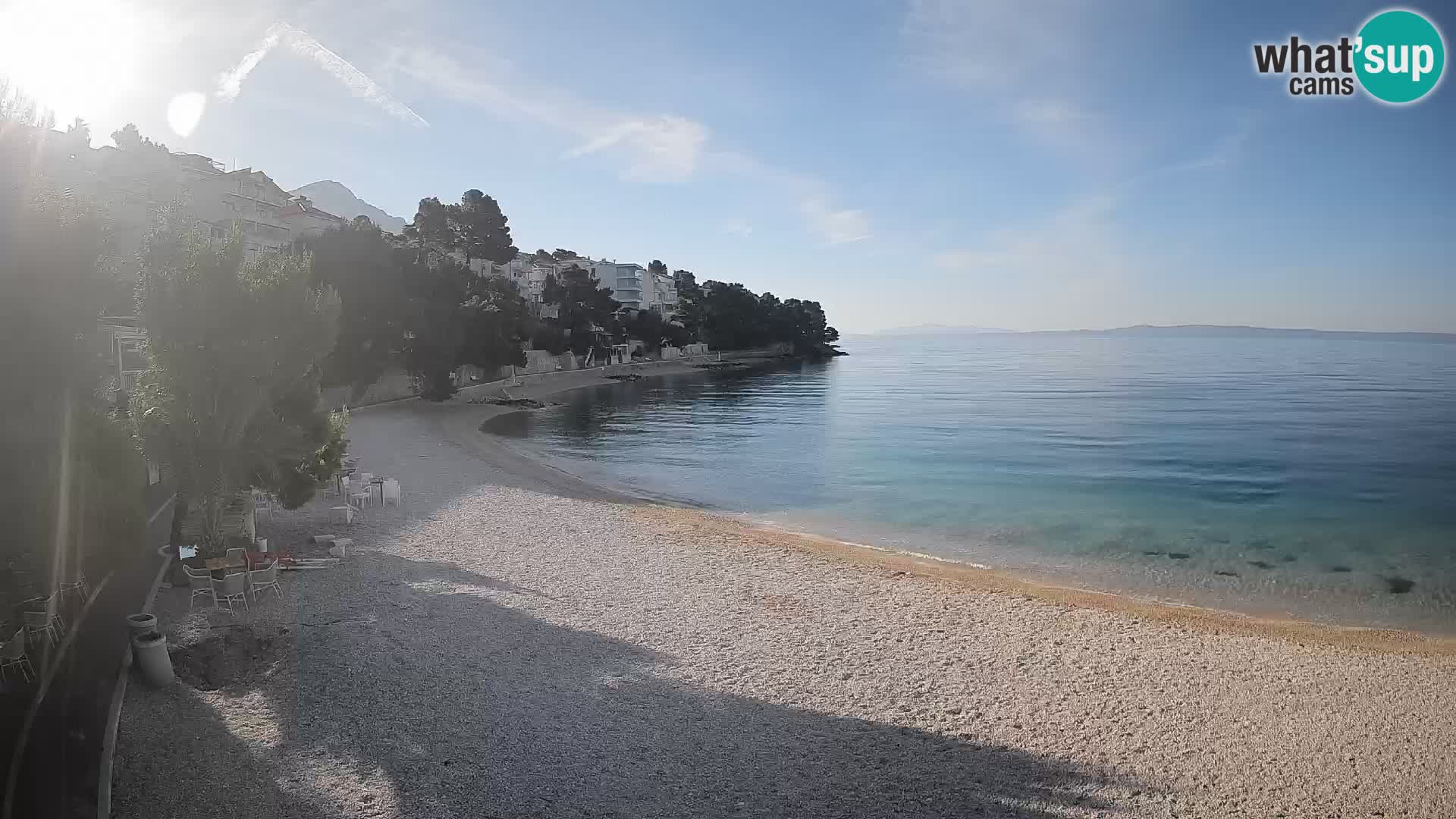 Webcam Lučica Strand Beach Brela – Liveblick von der Adriaküste