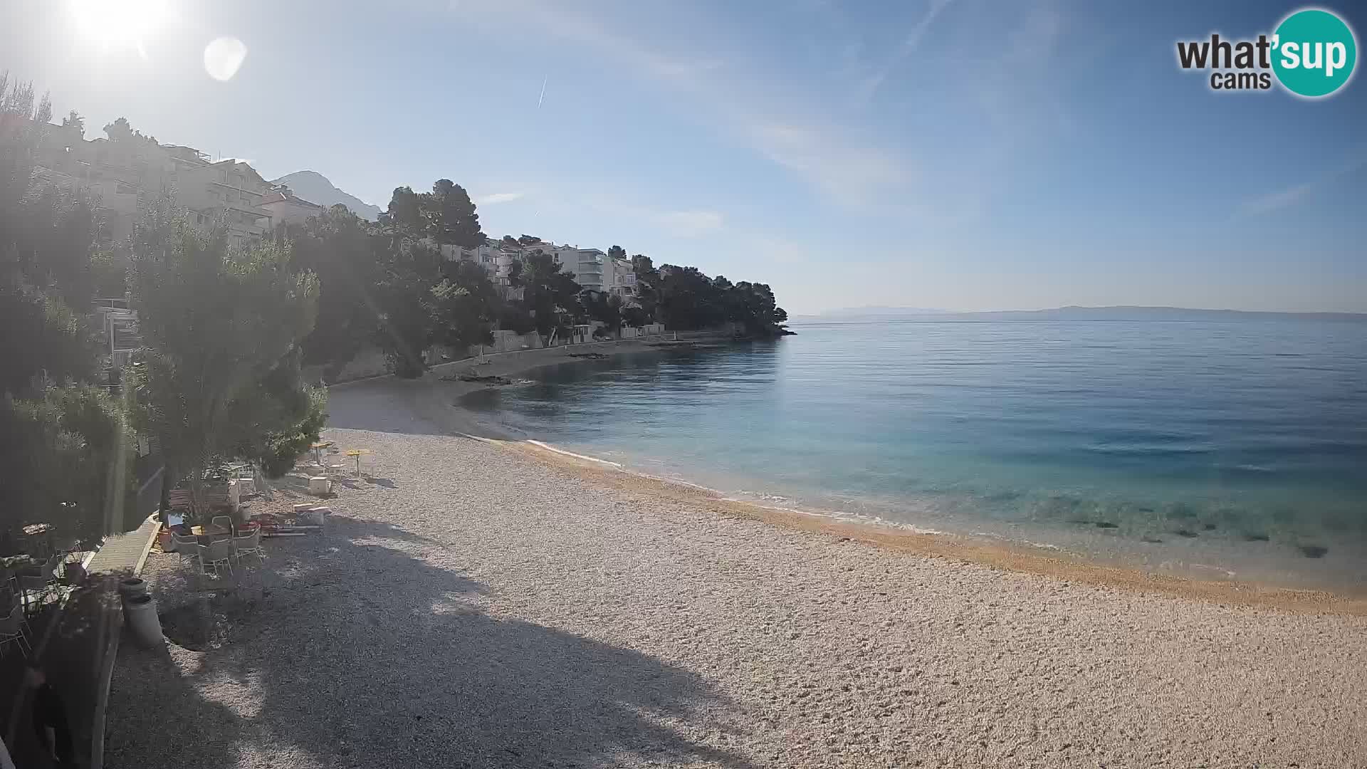 Webcam Plage Lučica Brela – Vue en direct sur la côte adriatique