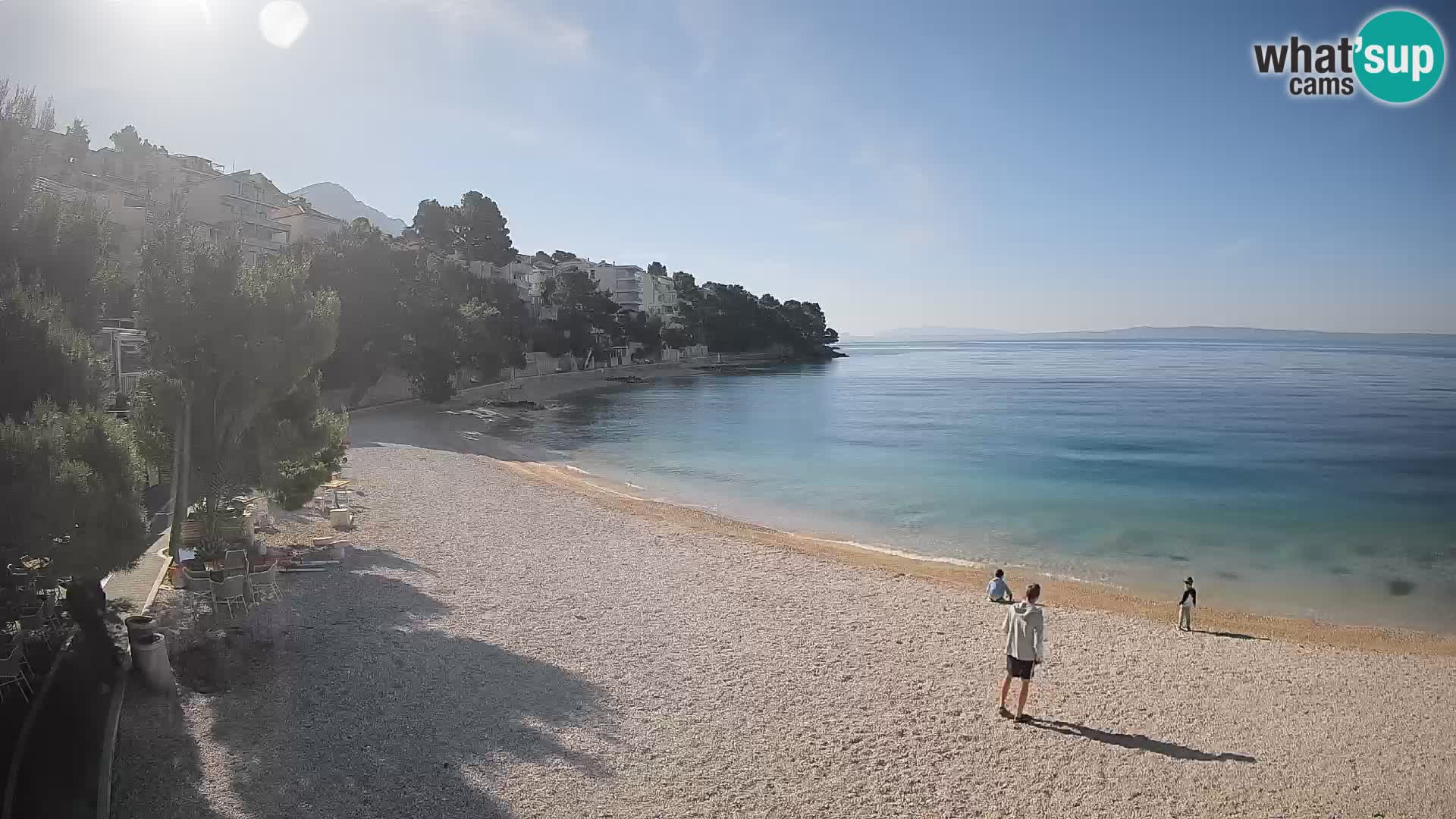 Web kamera Plaža Lučica Brela – Pogled uživo na jadransku obalu