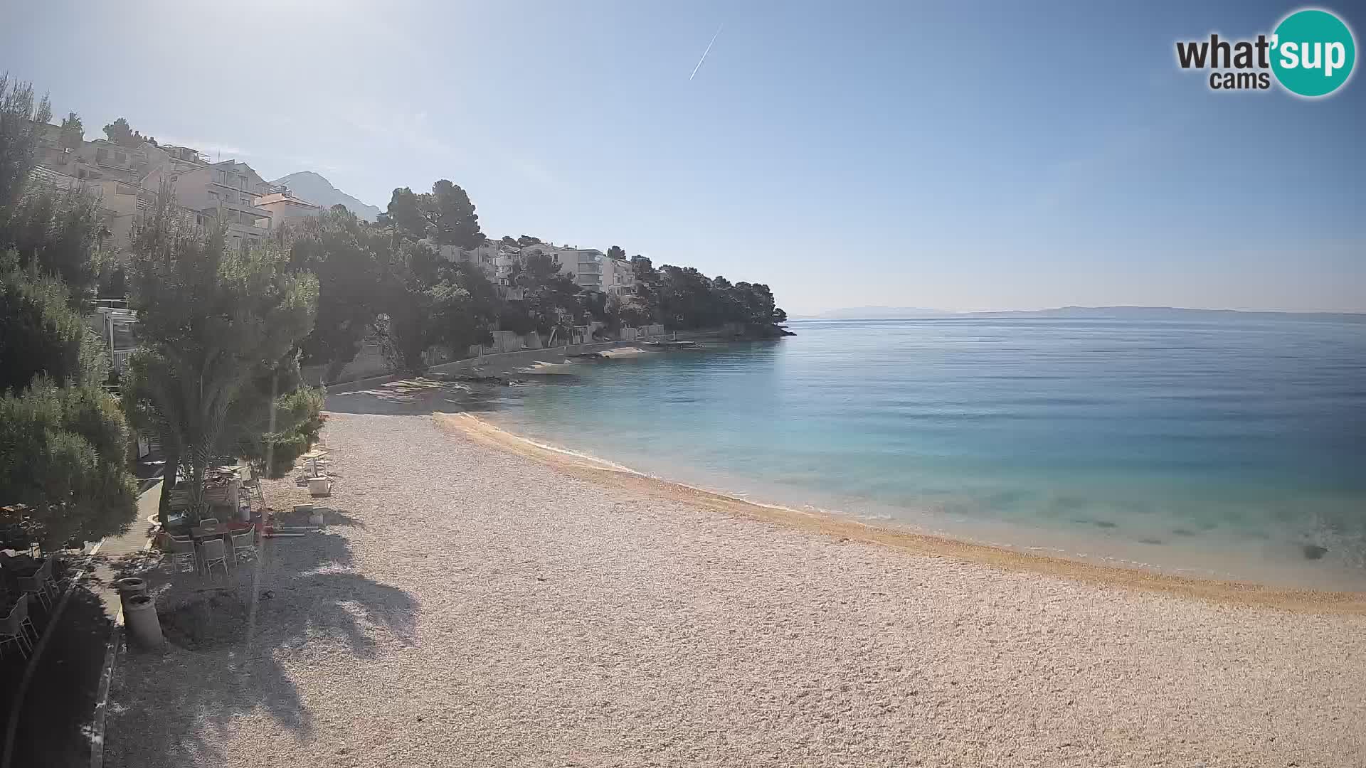 Webcam Lučica Strand Beach Brela – Liveblick von der Adriaküste