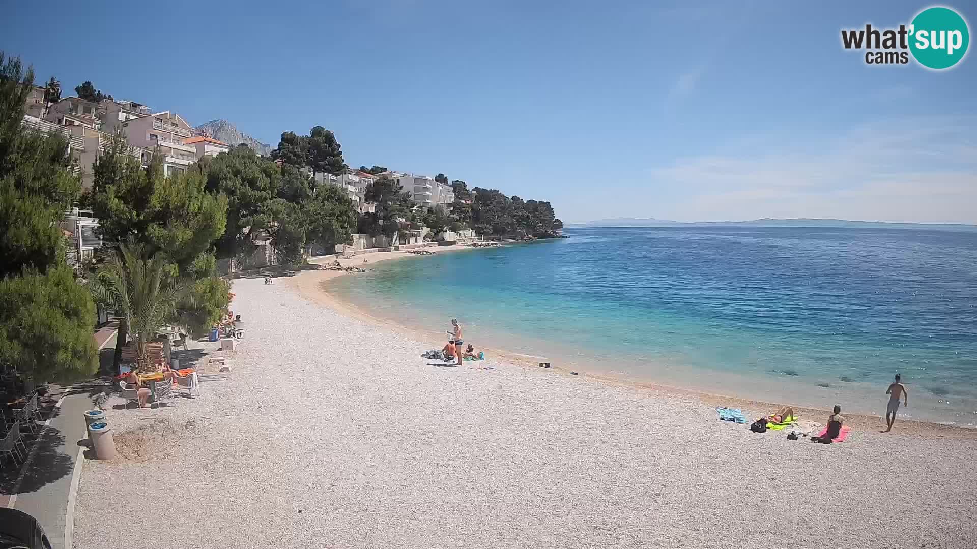 Webcam Lučica Strand Beach Brela – Liveblick von der Adriaküste