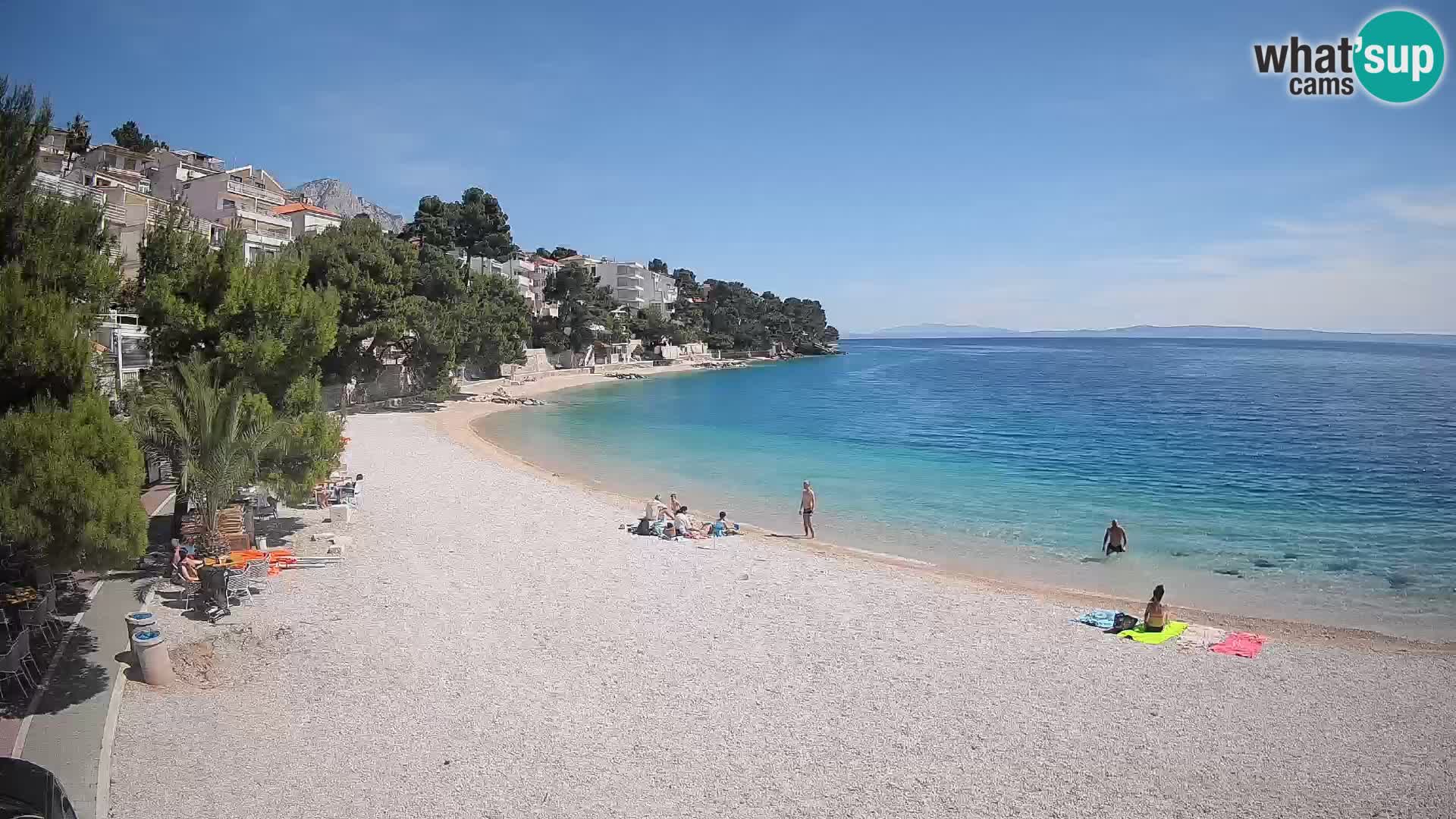 Webcam Lučica Strand Beach Brela – Liveblick von der Adriaküste
