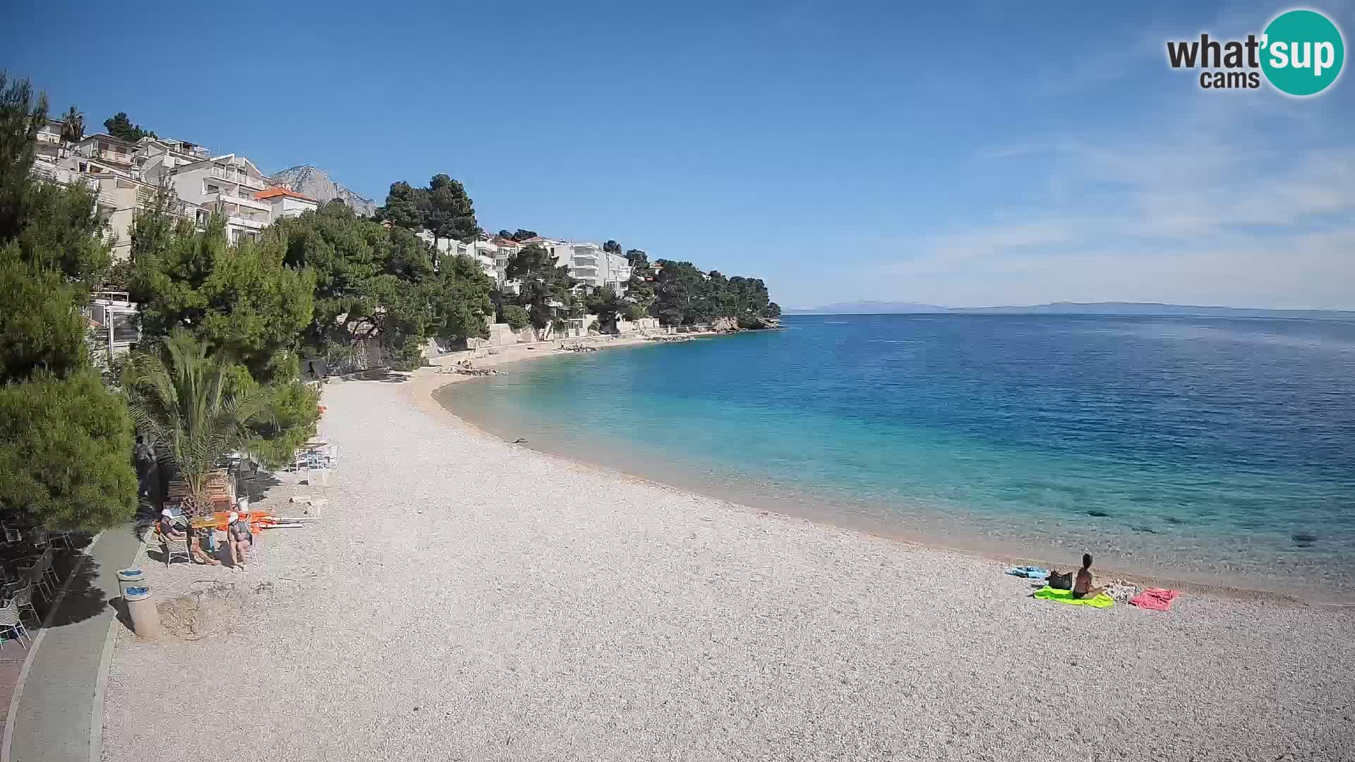 Webcam Plage Lučica Brela – Vue en direct sur la côte adriatique