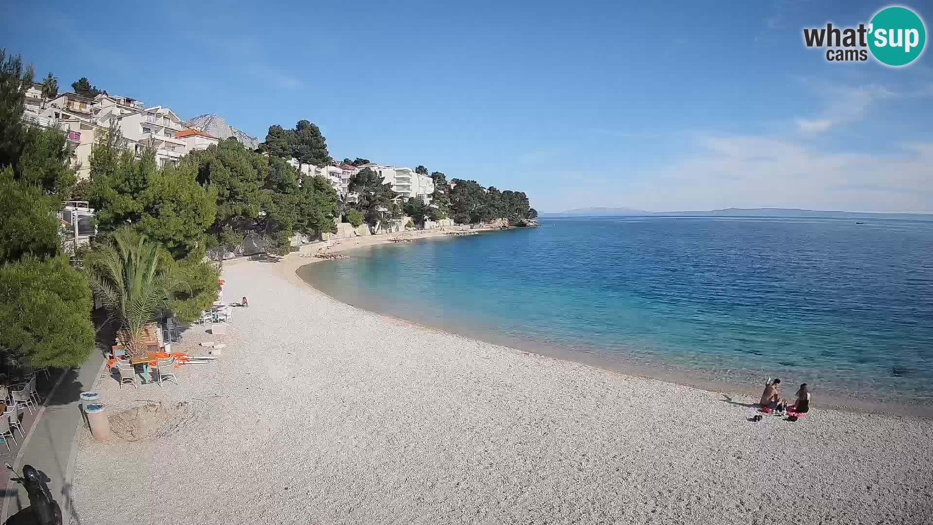 Webcam Lučica Strand Beach Brela – Liveblick von der Adriaküste