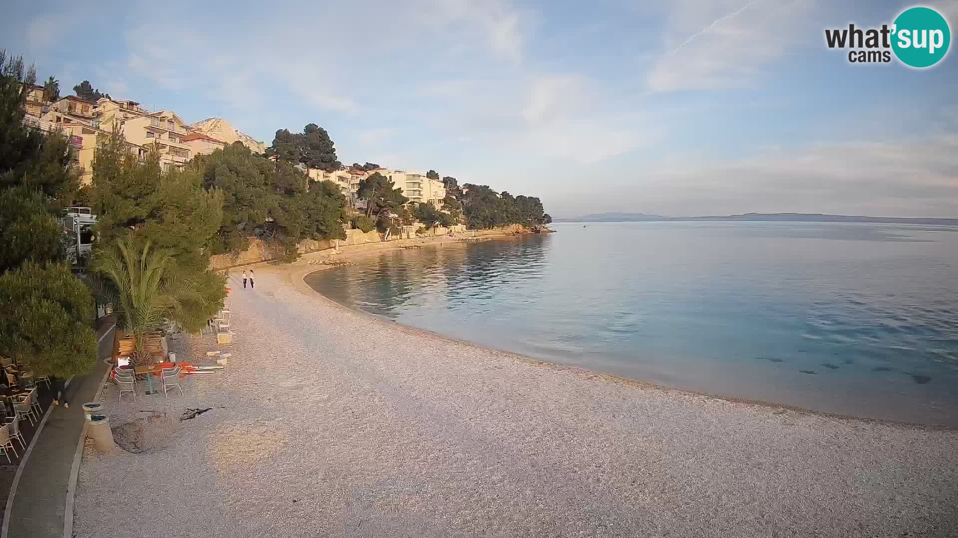 Web kamera Plaža Lučica Brela – Pogled uživo na jadransku obalu